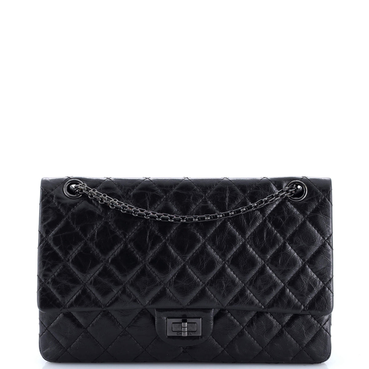 So Black Reissue 2.55 Flap Bag Quilted Glazed Calfskin 226