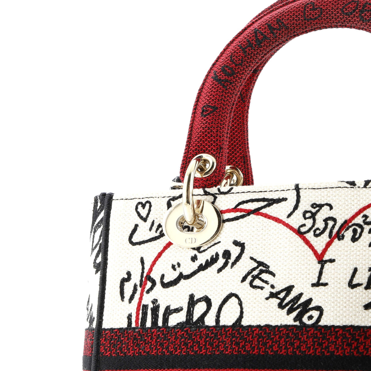 Lady D-Lite Bag Embroidered Canvas Medium