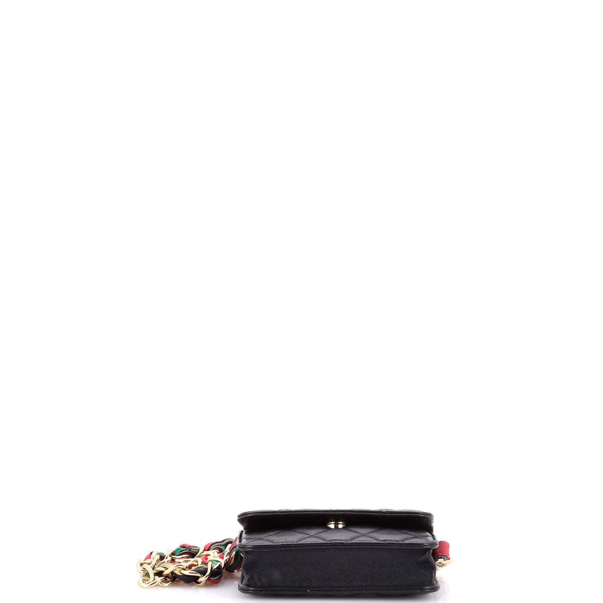 Ribbon Chain Belt Bag Quilted Lambskin
