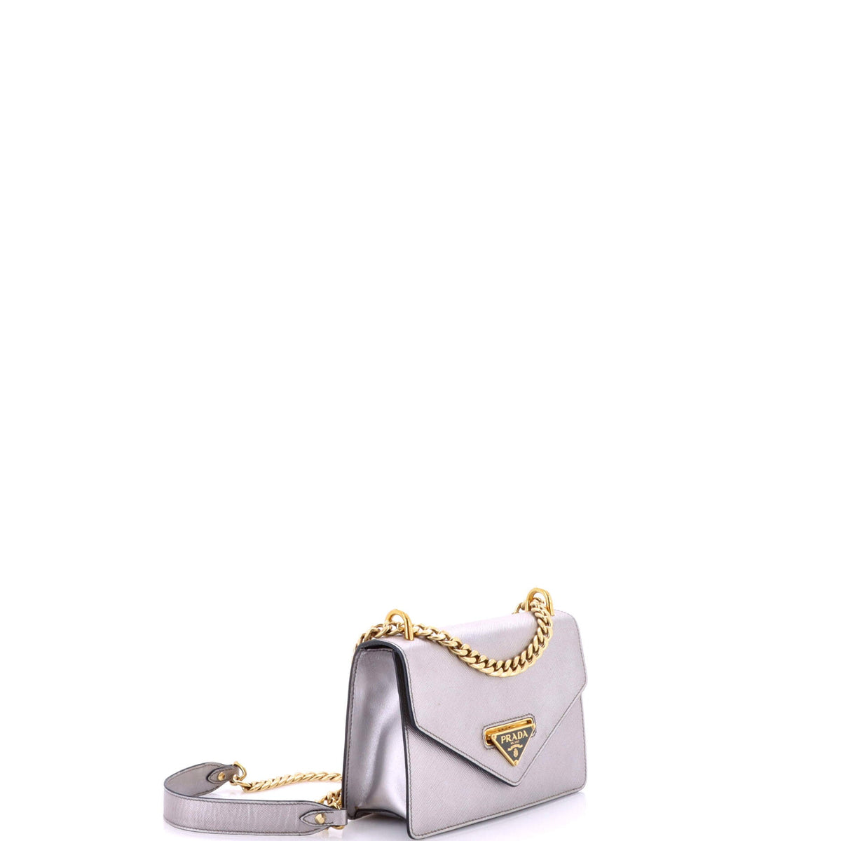 Envelope Flap Chain Shoulder bag Saffiano Leather Small