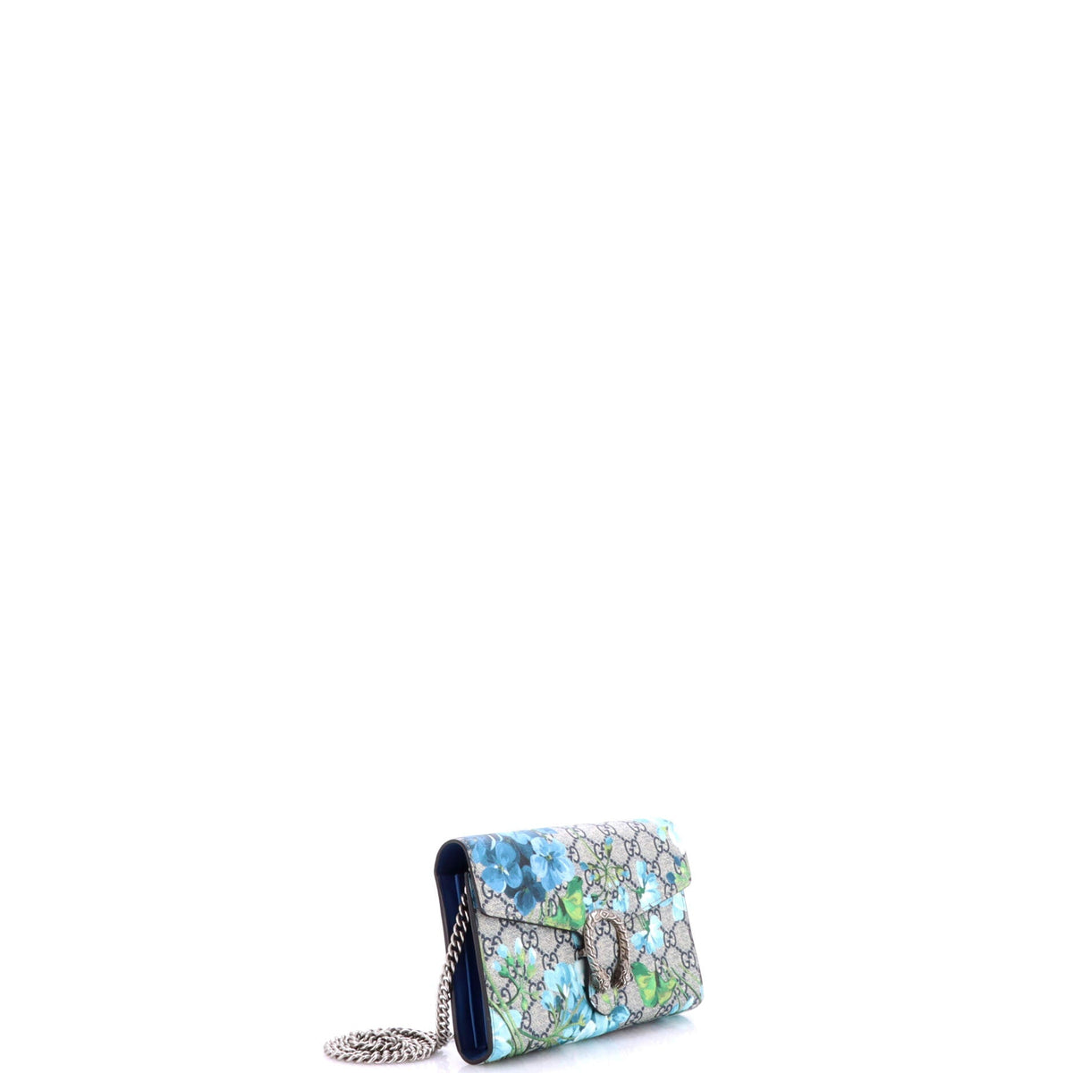 Dionysus Chain Wallet Blooms Print GG Coated Canvas Small