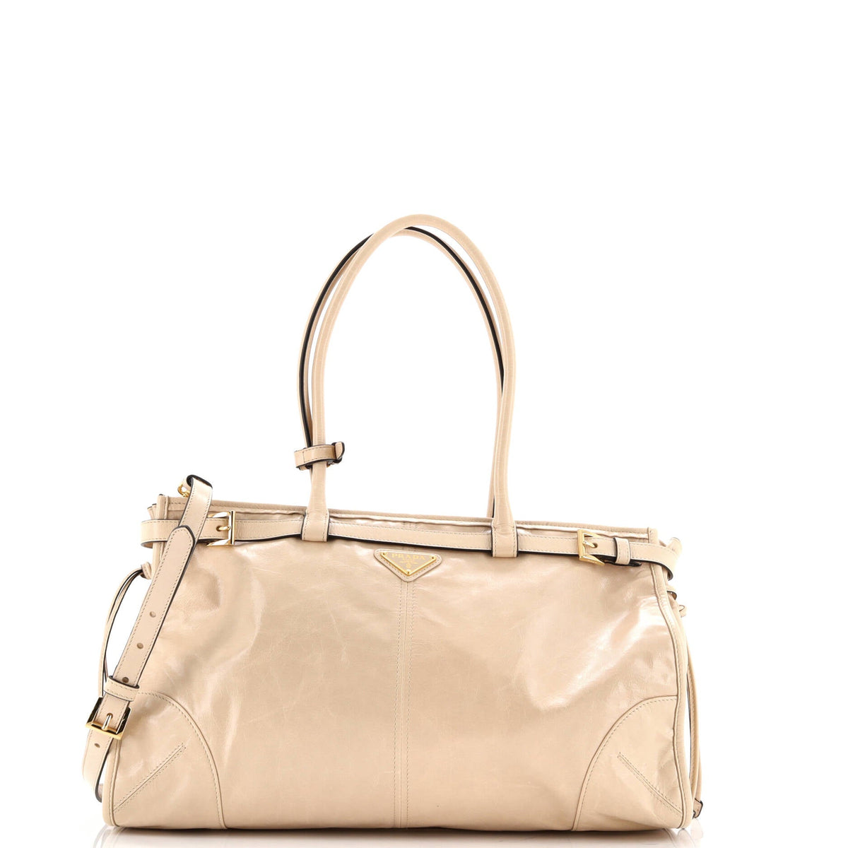 Belted Convertible Shoulder Bag Vitello Shine Large