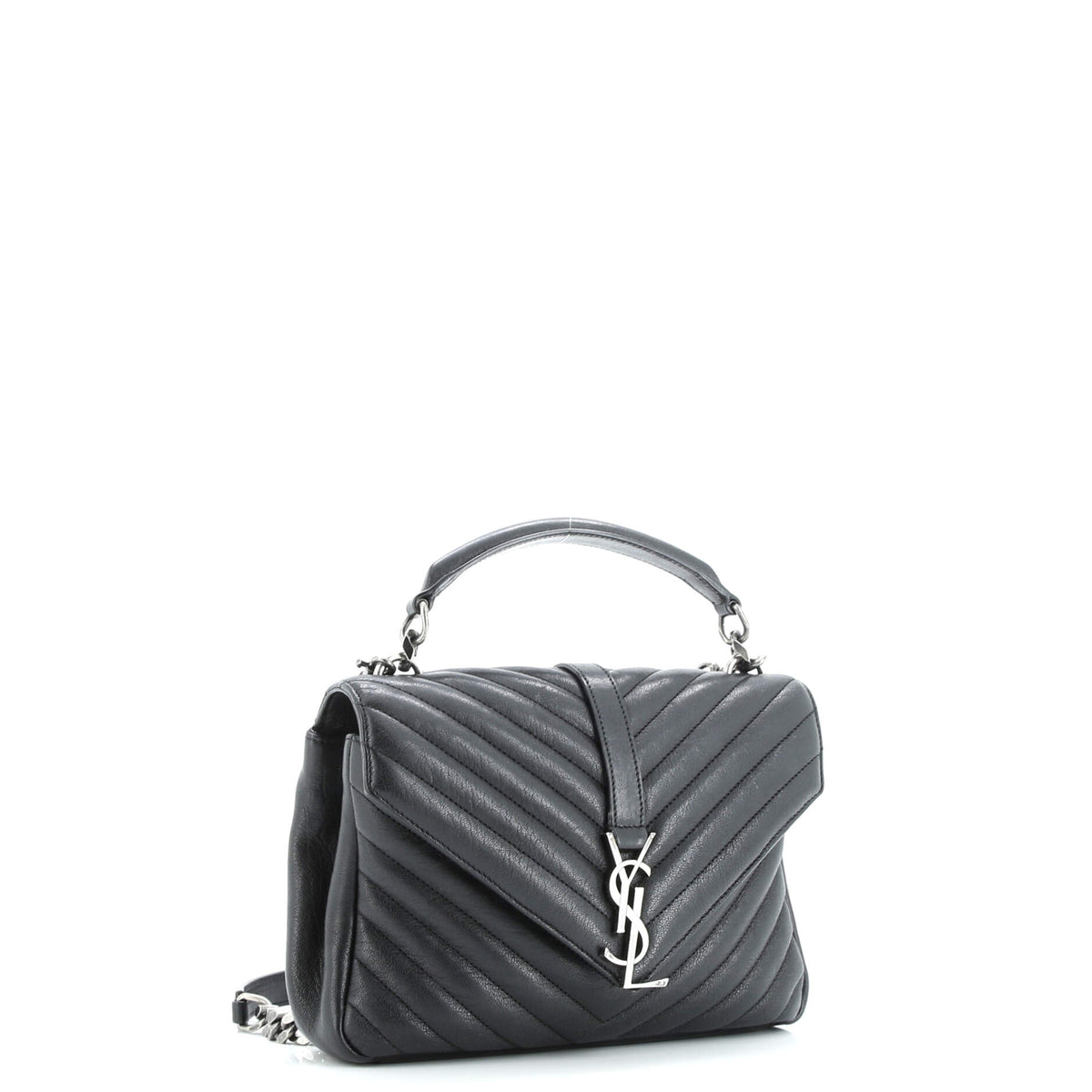 Classic Monogram College Bag Matelasse Chevron Leather Medium