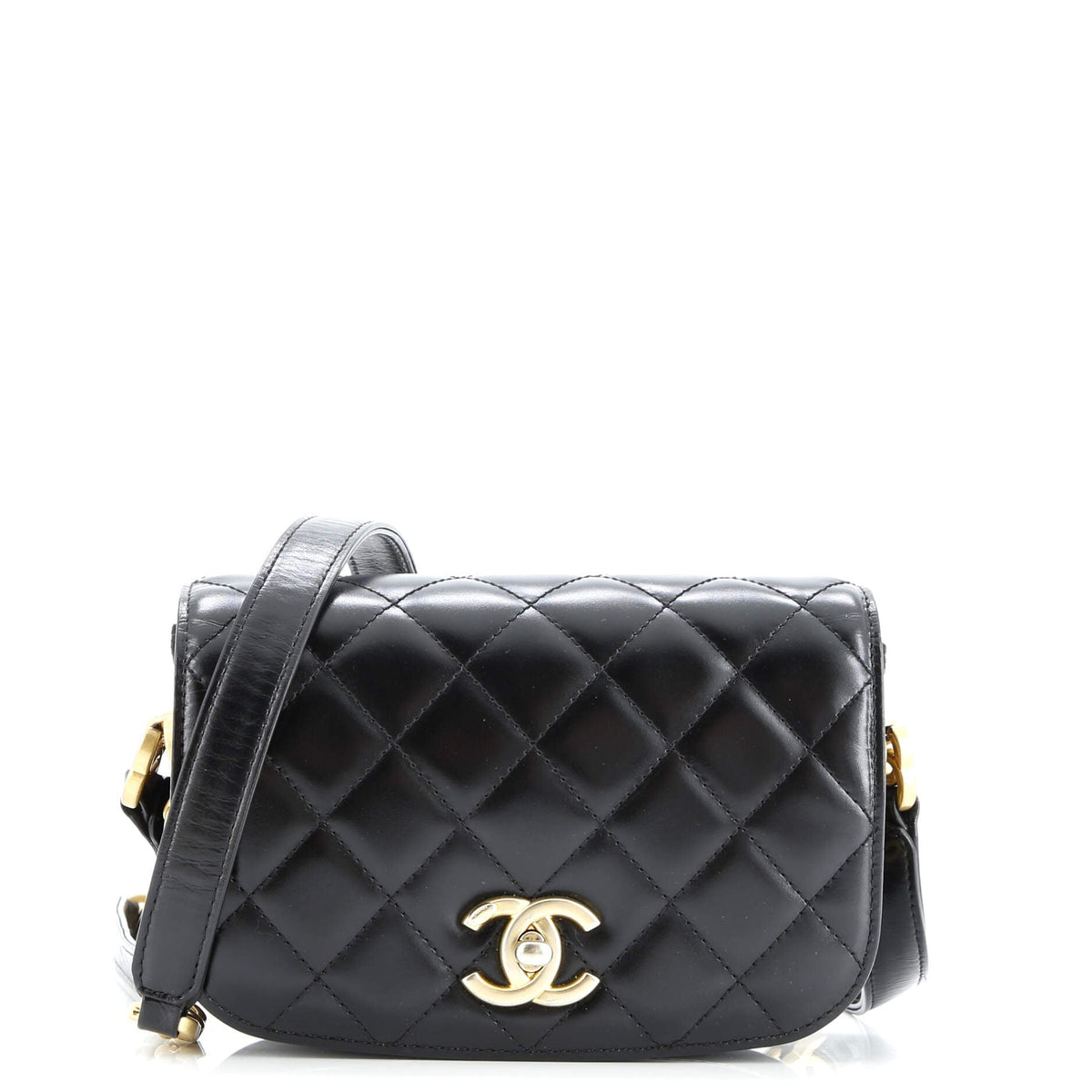 My Sweet CC Full Flap Messenger Bag Quilted Shiny Calfskin with Suede Mini
