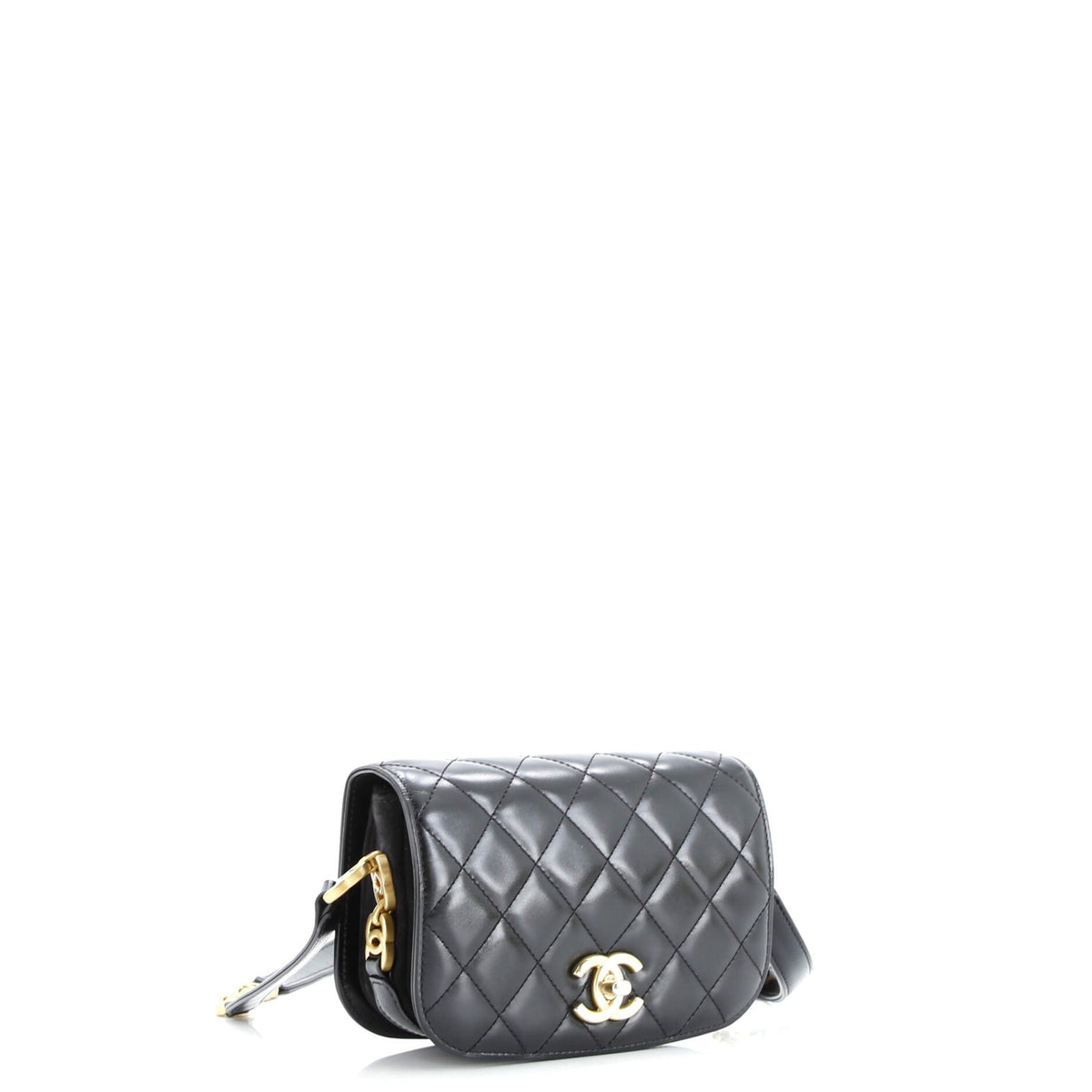 My Sweet CC Full Flap Messenger Bag Quilted Shiny Calfskin with Suede Mini