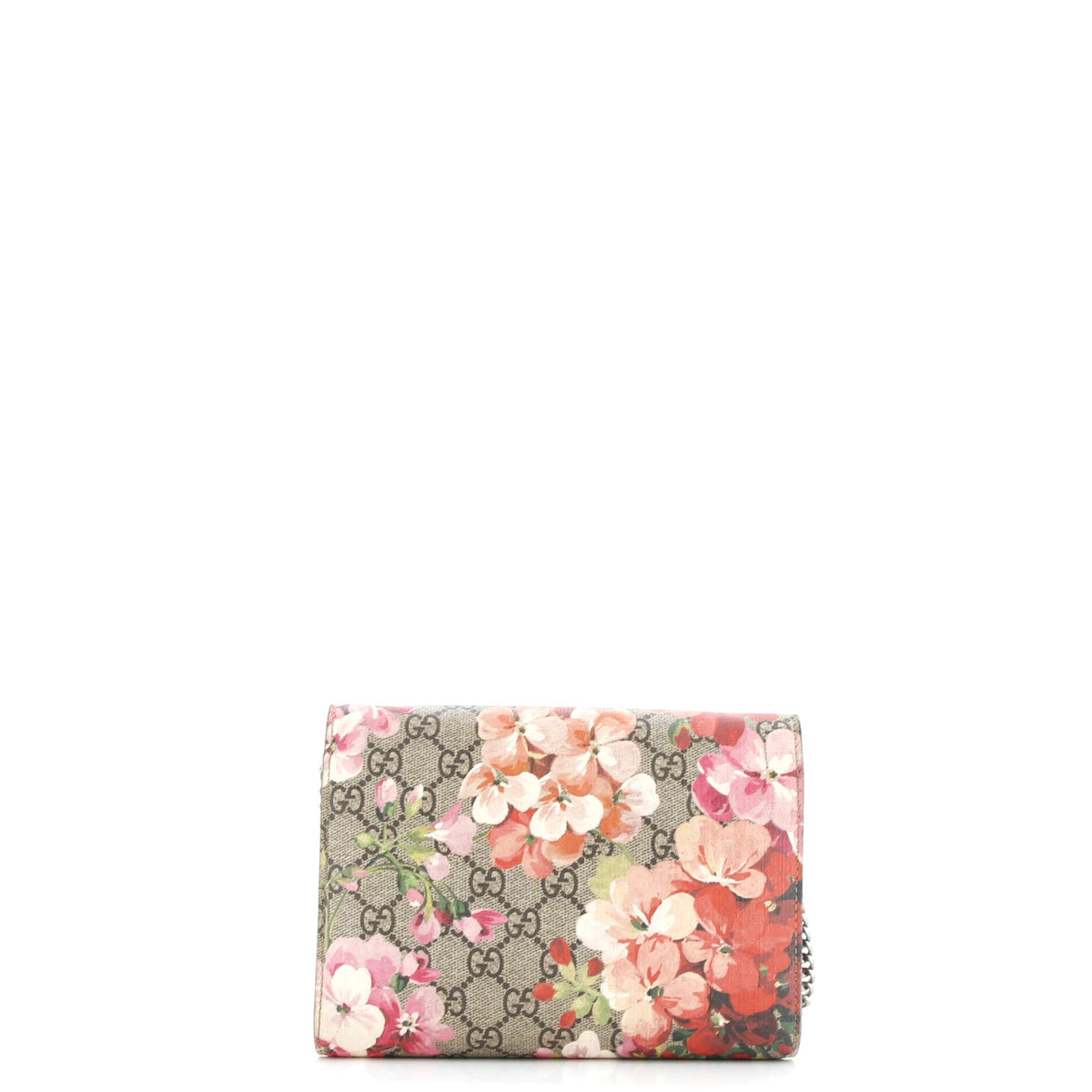 Dionysus Chain Wallet Blooms Print GG Coated Canvas Small