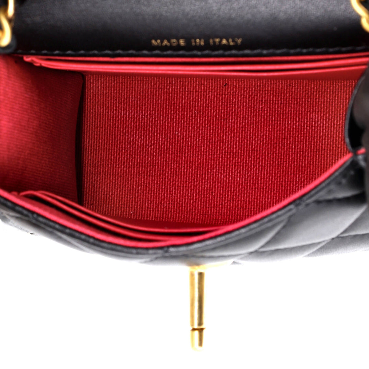 Coco Love CC Heart Clutch with Chain Quilted Lambskin Mini