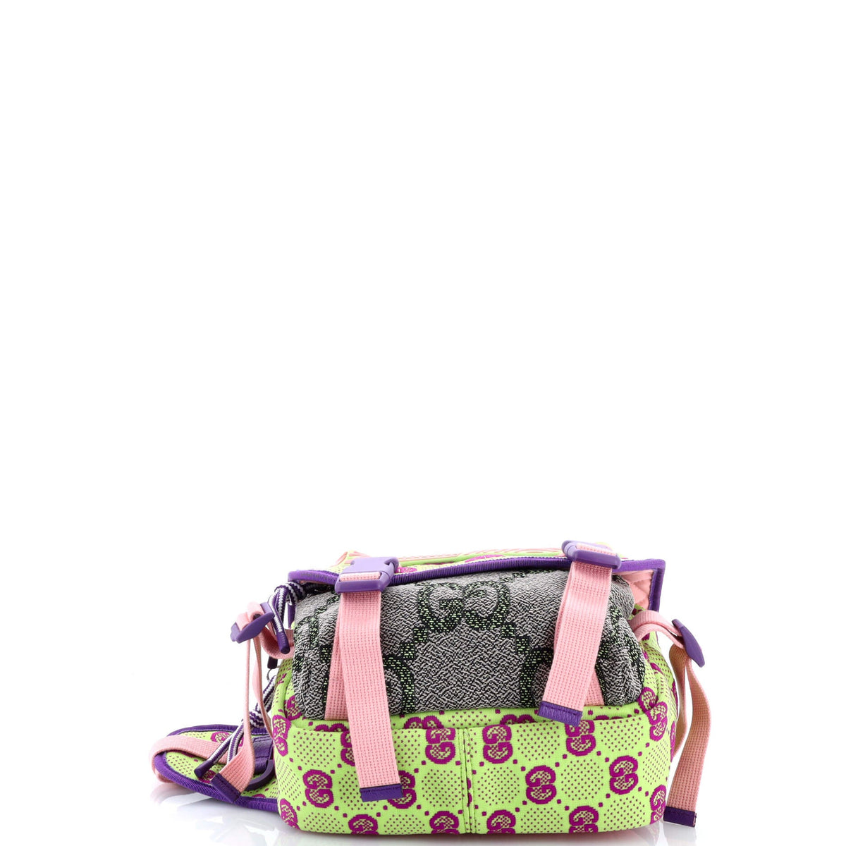 Buckle Flap Chest Strap Backpack GG Fabric with Rubber