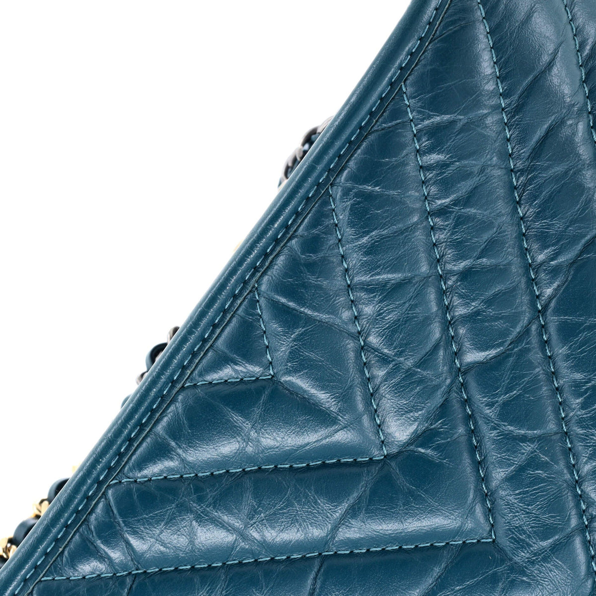 Gabrielle Hobo Chevron Aged Calfskin Small