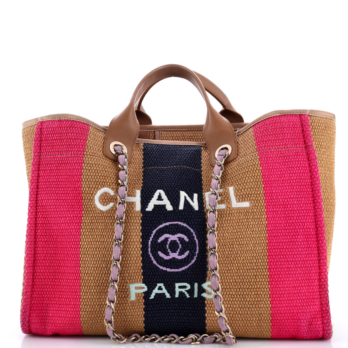 Deauville Tote Striped Viscose Canvas Medium