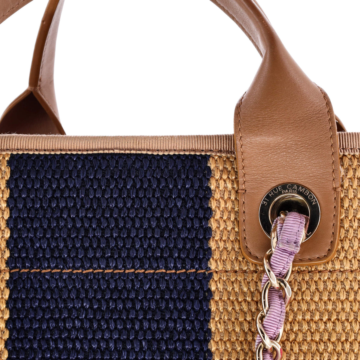 Deauville Tote Striped Viscose Canvas Medium