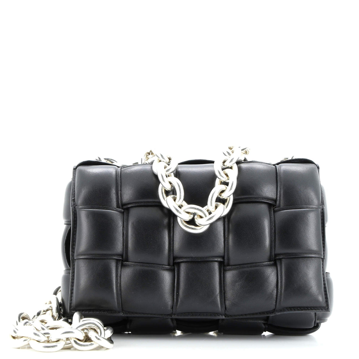 Cassette Chain Crossbody Bag Padded Maxi Intrecciato Leather
