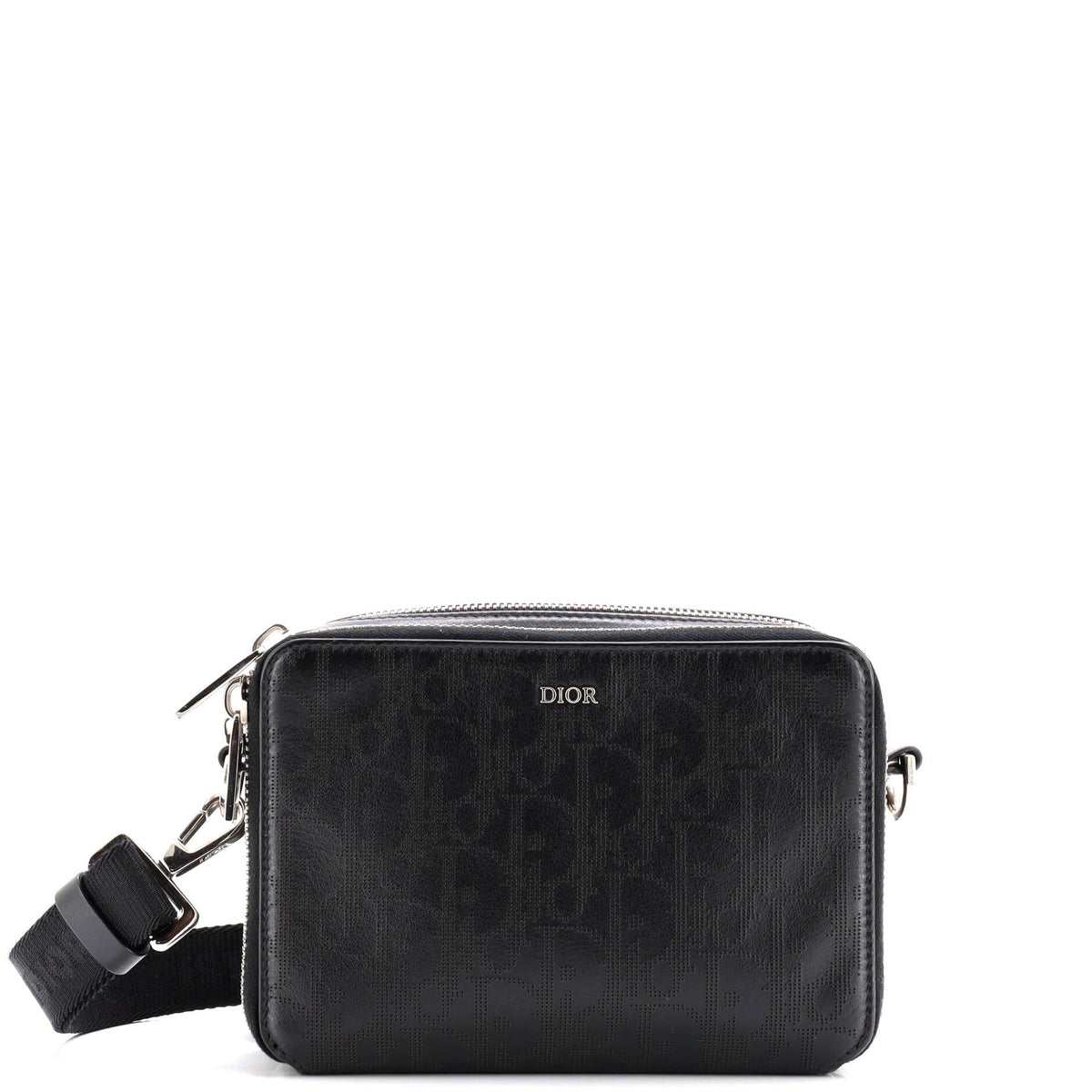 Double Zip Crossbody Pouch Oblique Galaxy Leather