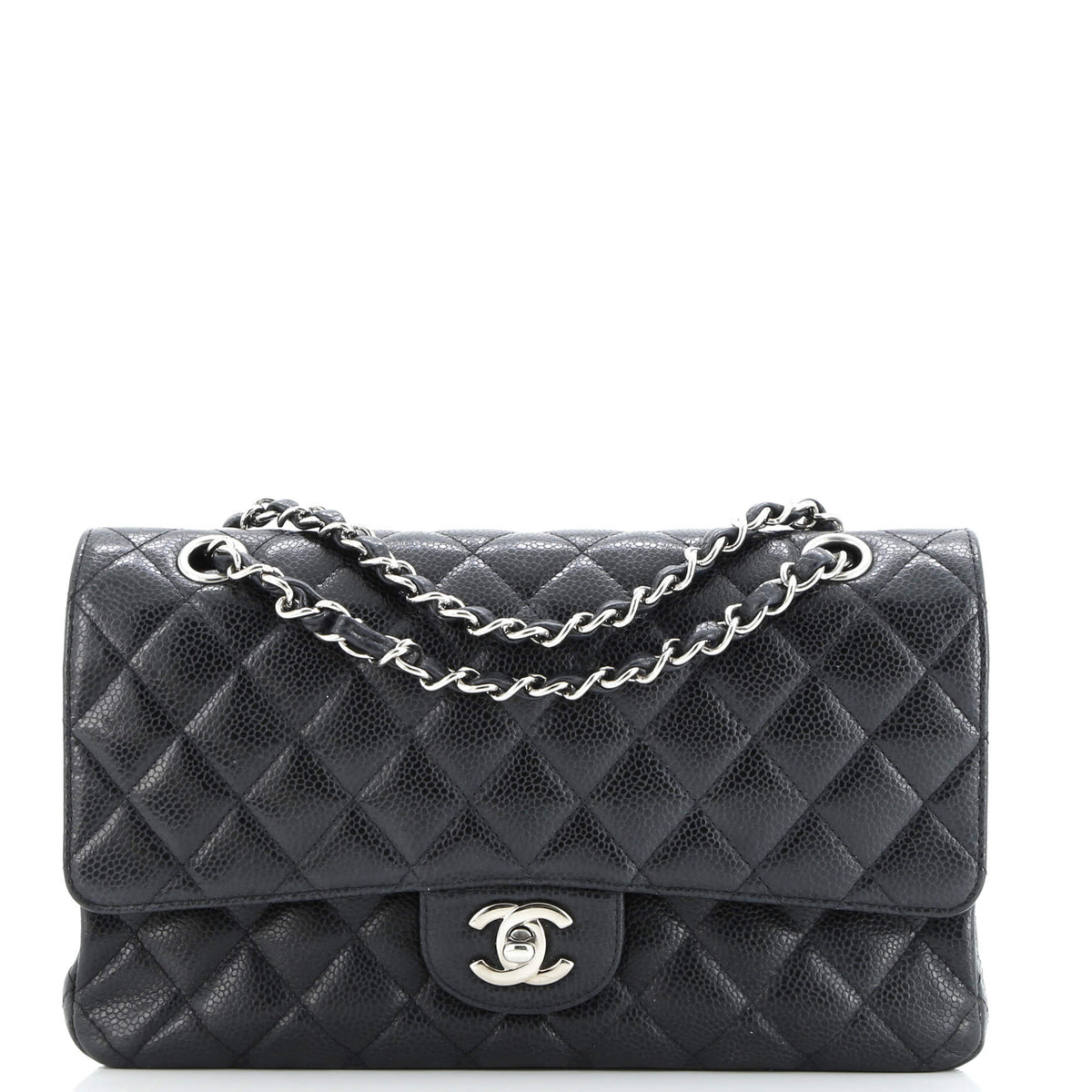 Classic Double Flap Bag Quilted Caviar Medium