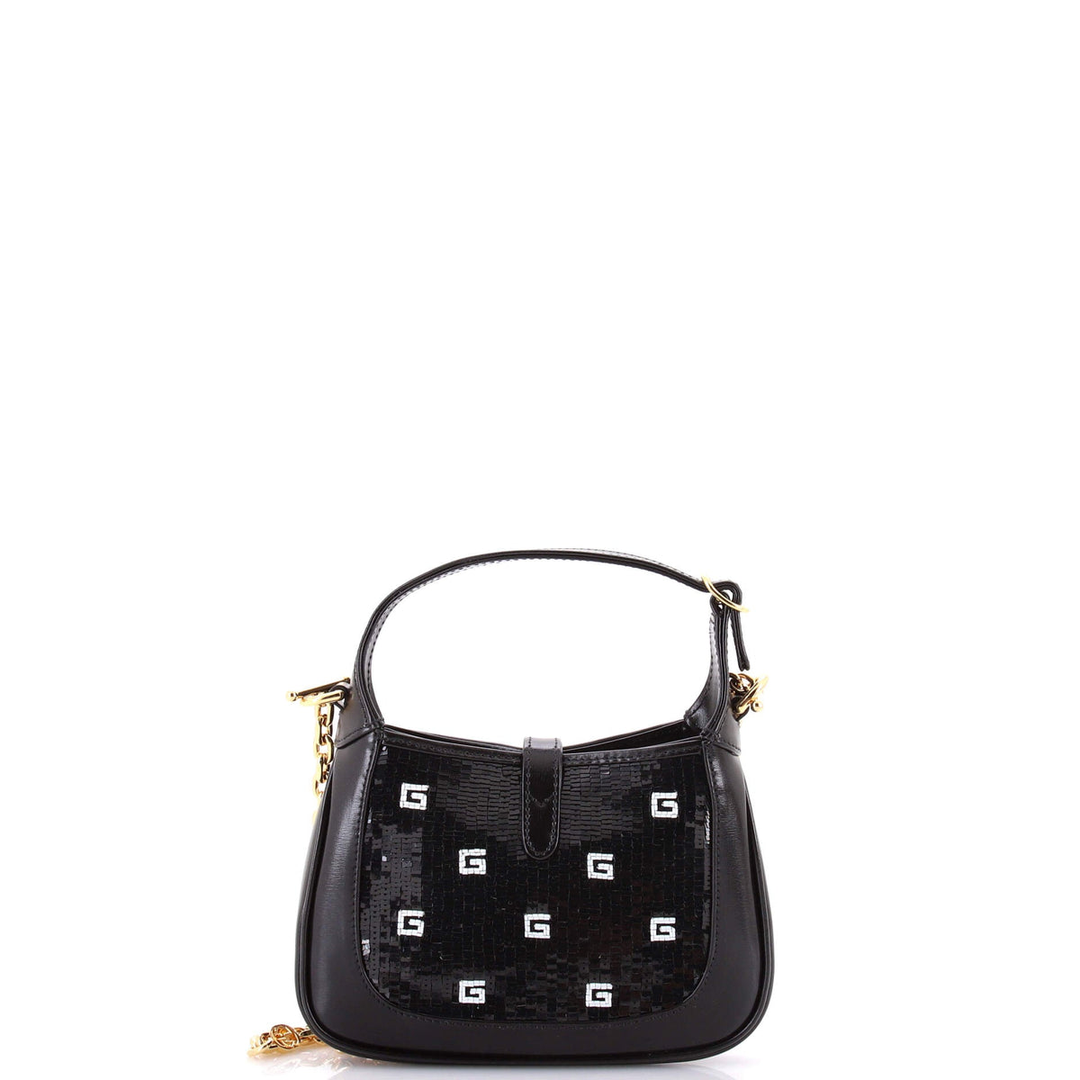 Jackie 1961 Chain Hobo Crystal GG Embellished Fabric with Lizard Mini