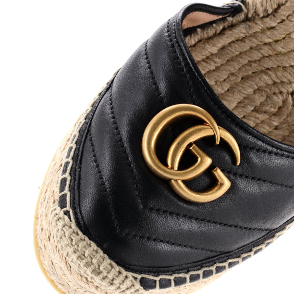 Women's GG Marmont Wedge Espadrilles Matelasse Leather