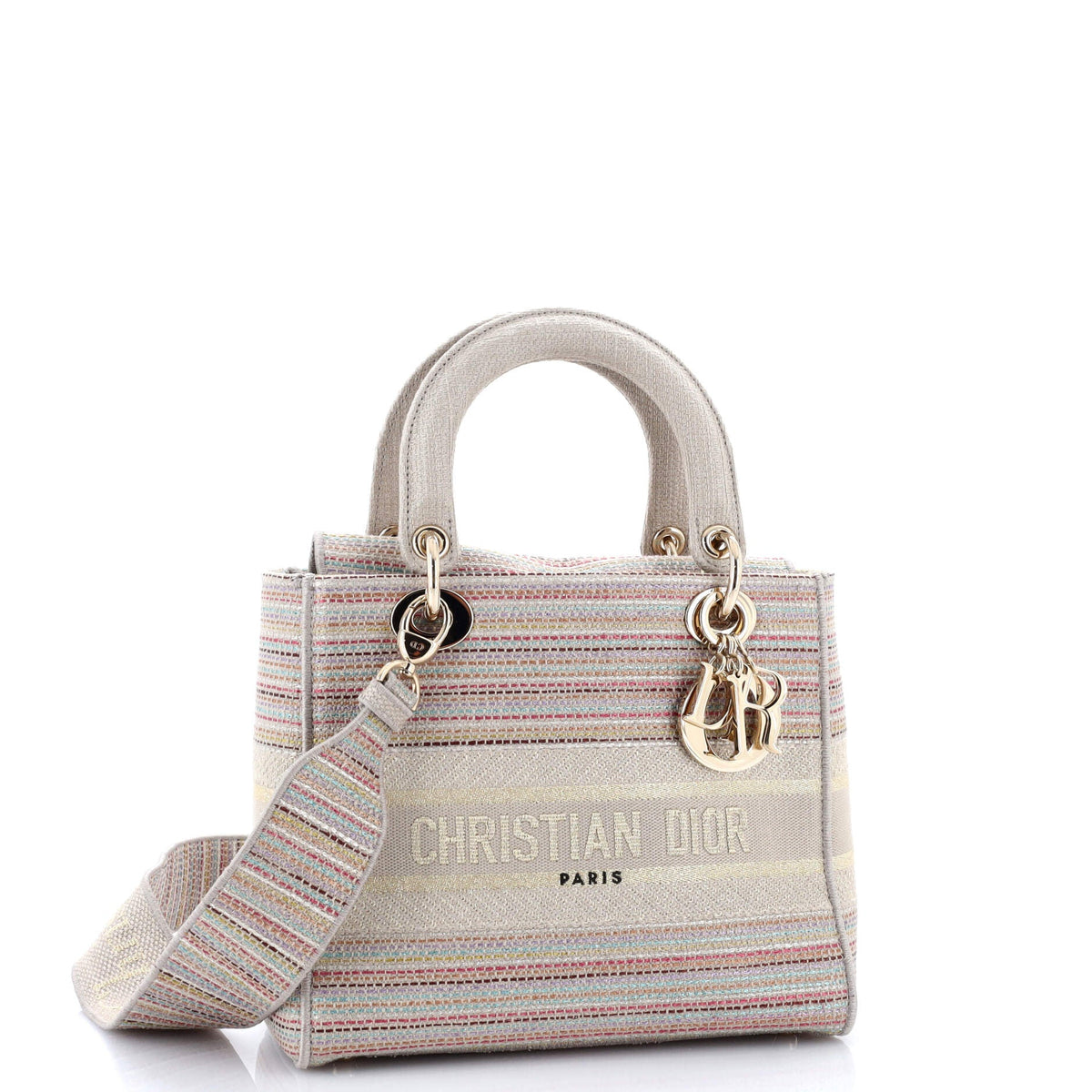 Lady D-Lite Bag Embroidered Canvas Medium