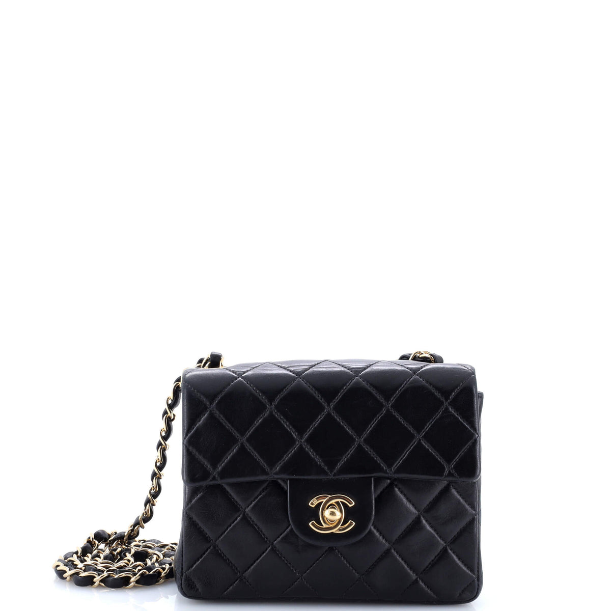 Vintage Square Classic Single Flap Bag Quilted Lambskin Mini