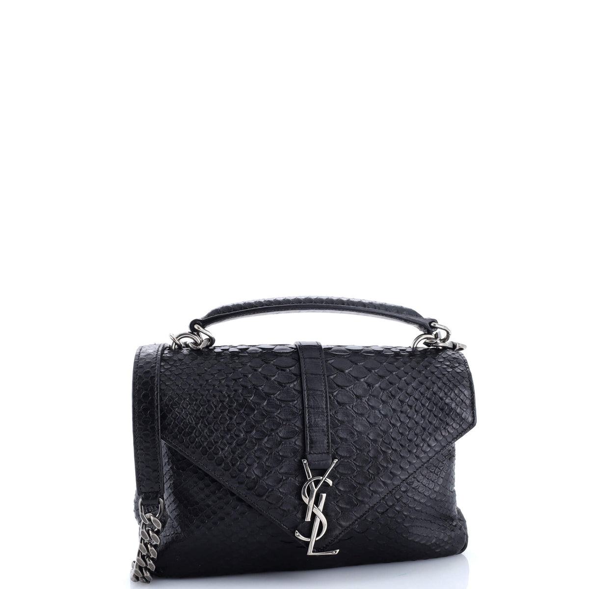 Classic Monogram College Bag Python Embossed Leather Medium