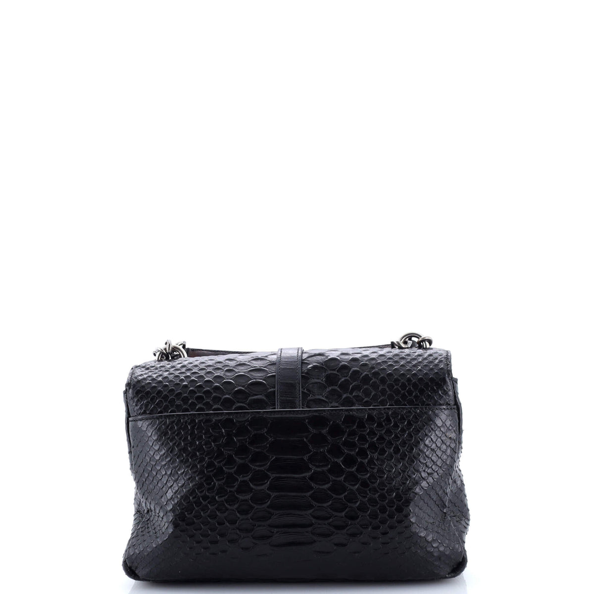 Classic Monogram College Bag Python Embossed Leather Medium