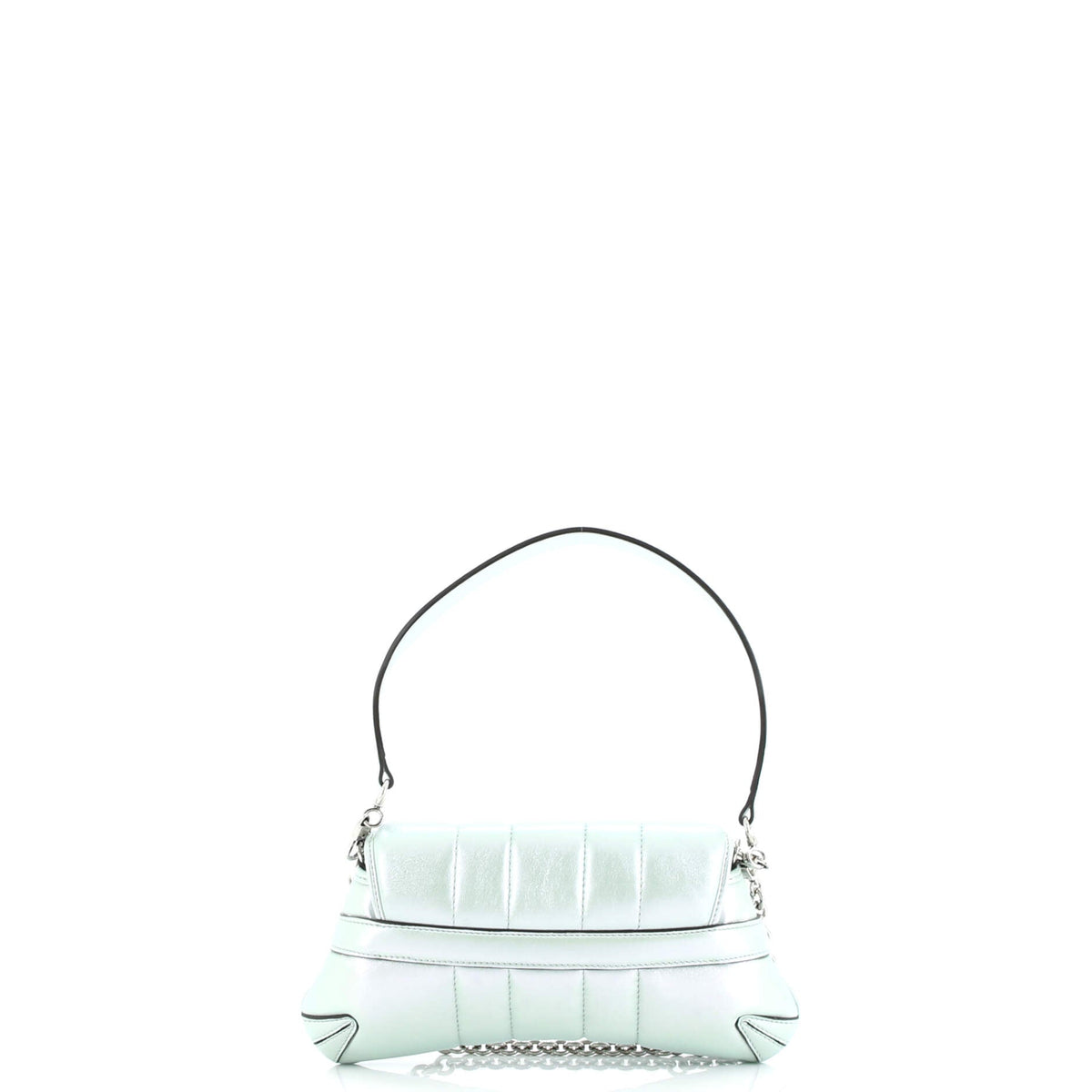 Horsebit Chain Shoulder Bag Vertical Quilted Leather Small
