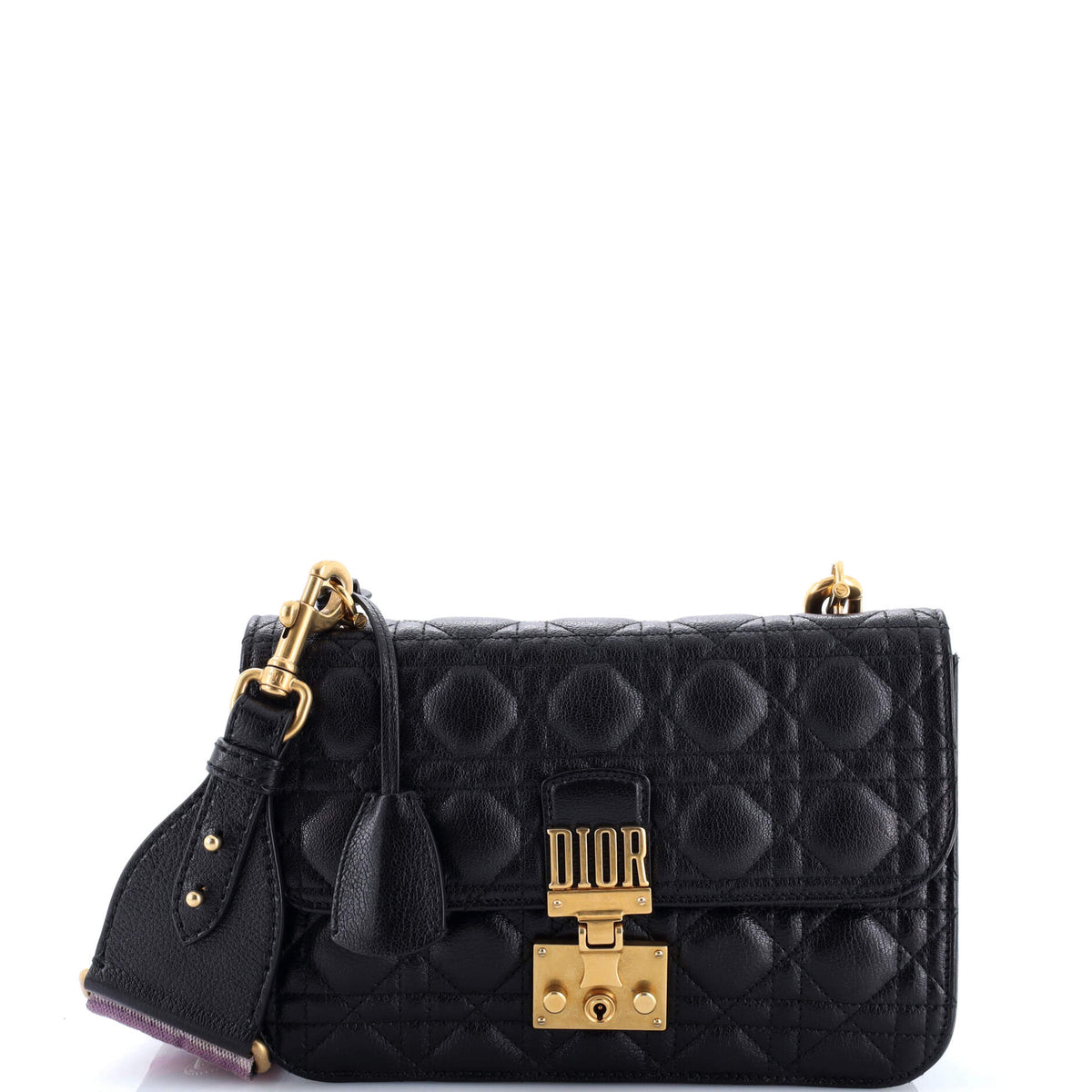 Dioraddict Flap Bag with Strap Cannage Quilt Lambskin Medium