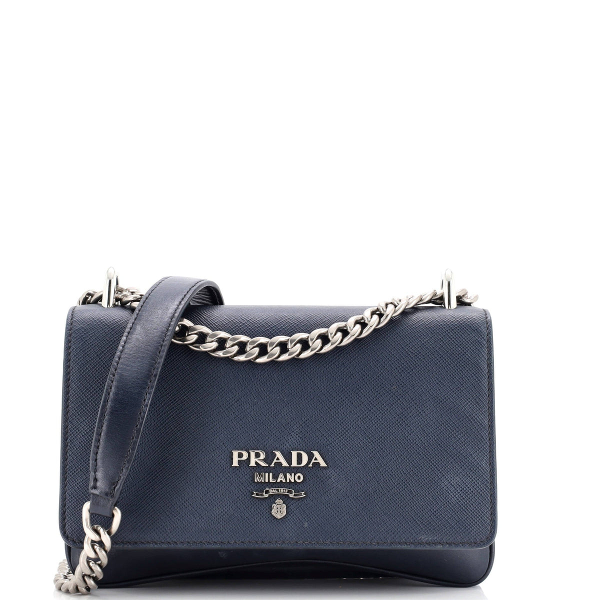 Chain Flap Crossbody Bag Saffiano and Soft Calf Small