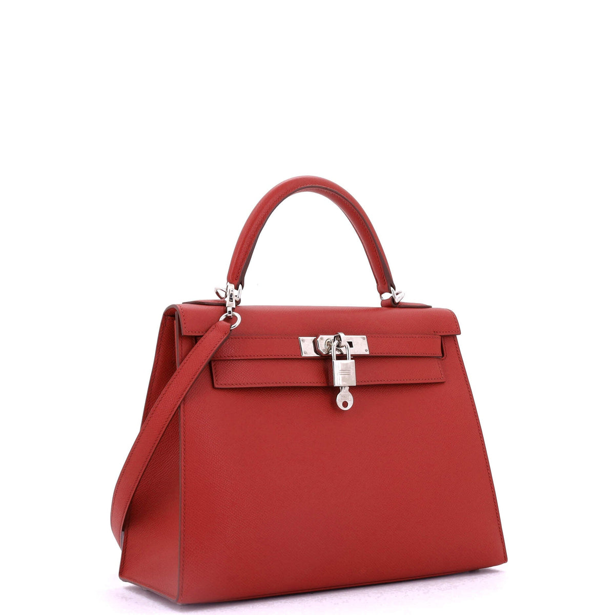 Kelly Handbag Rouge Garance Epsom with Palladium Hardware 28