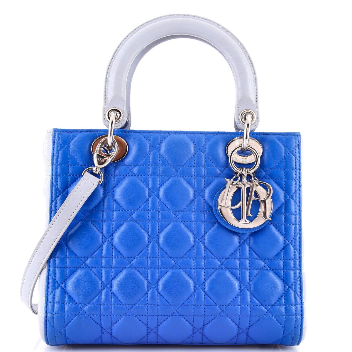 Bicolor Lady Dior Bag Cannage Quilt Lambskin Medium