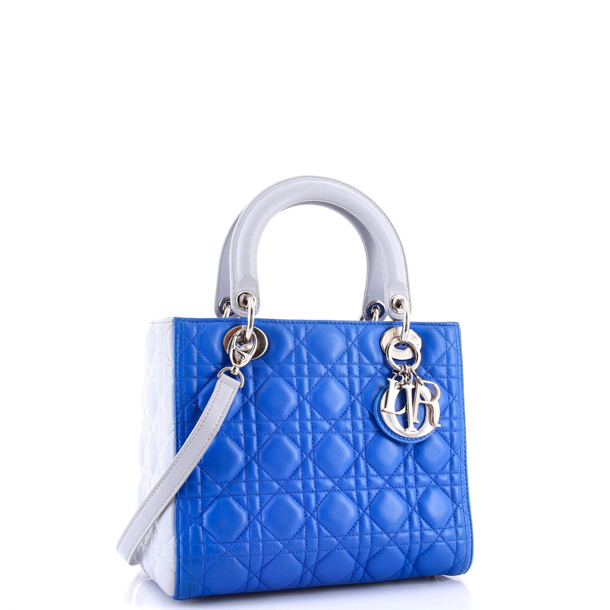 Bicolor Lady Dior Bag Cannage Quilt Lambskin Medium