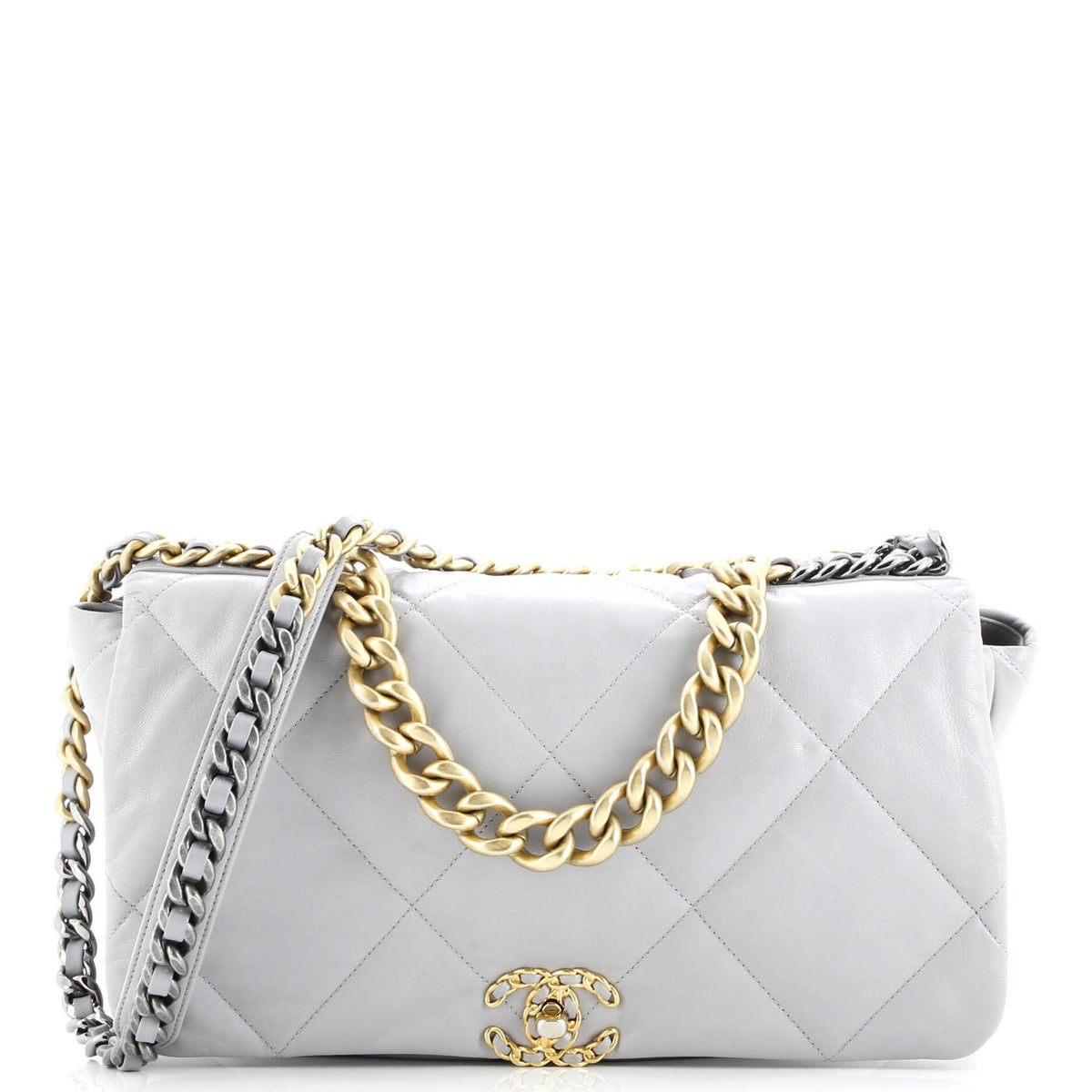 19 Flap Bag Quilted Leather Maxi