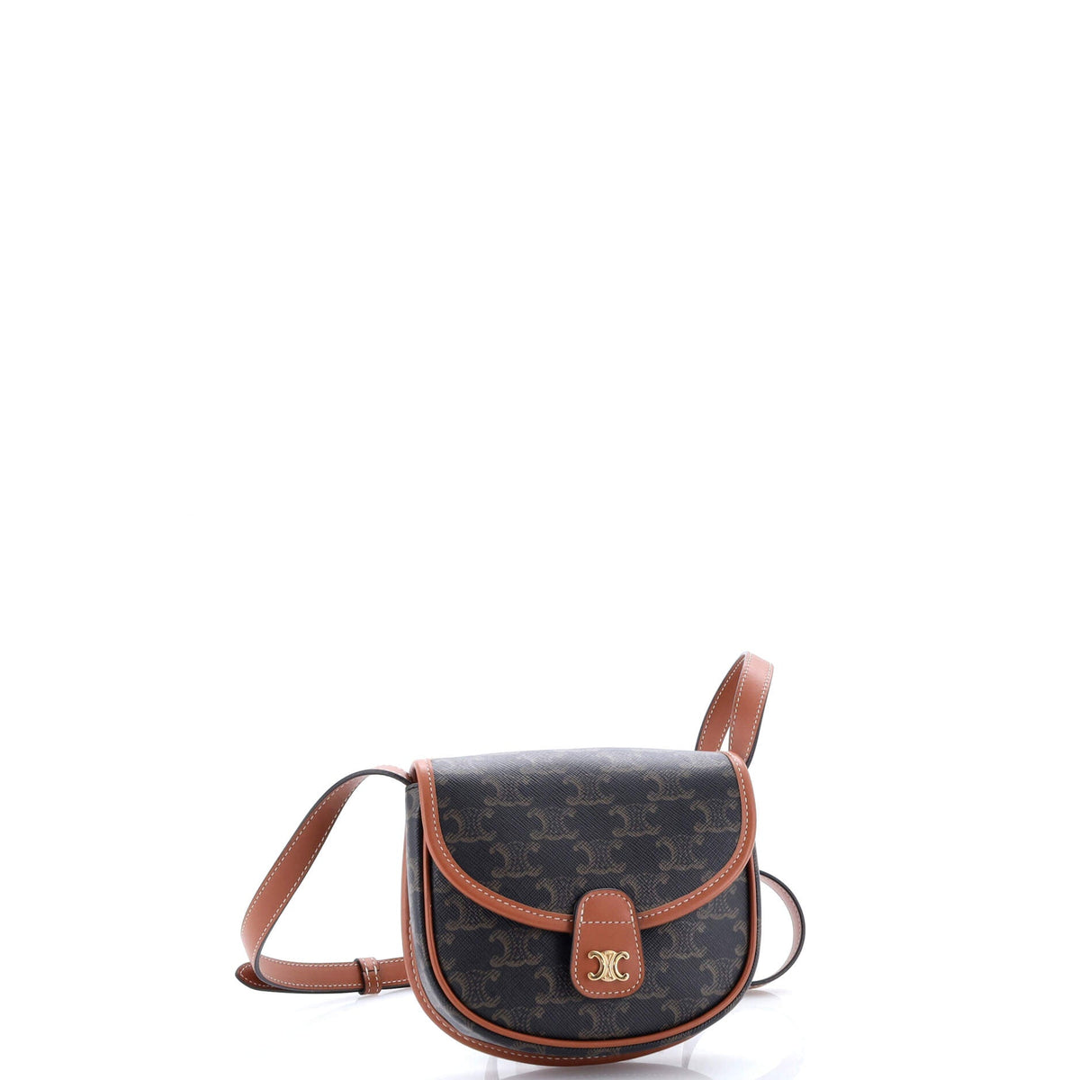 Besace Flap Bag Triomphe Coated Canvas Mini