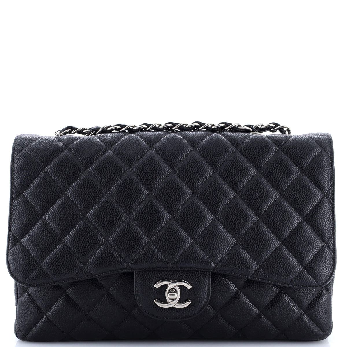 Classic Single Flap Bag Quilted Caviar Jumbo