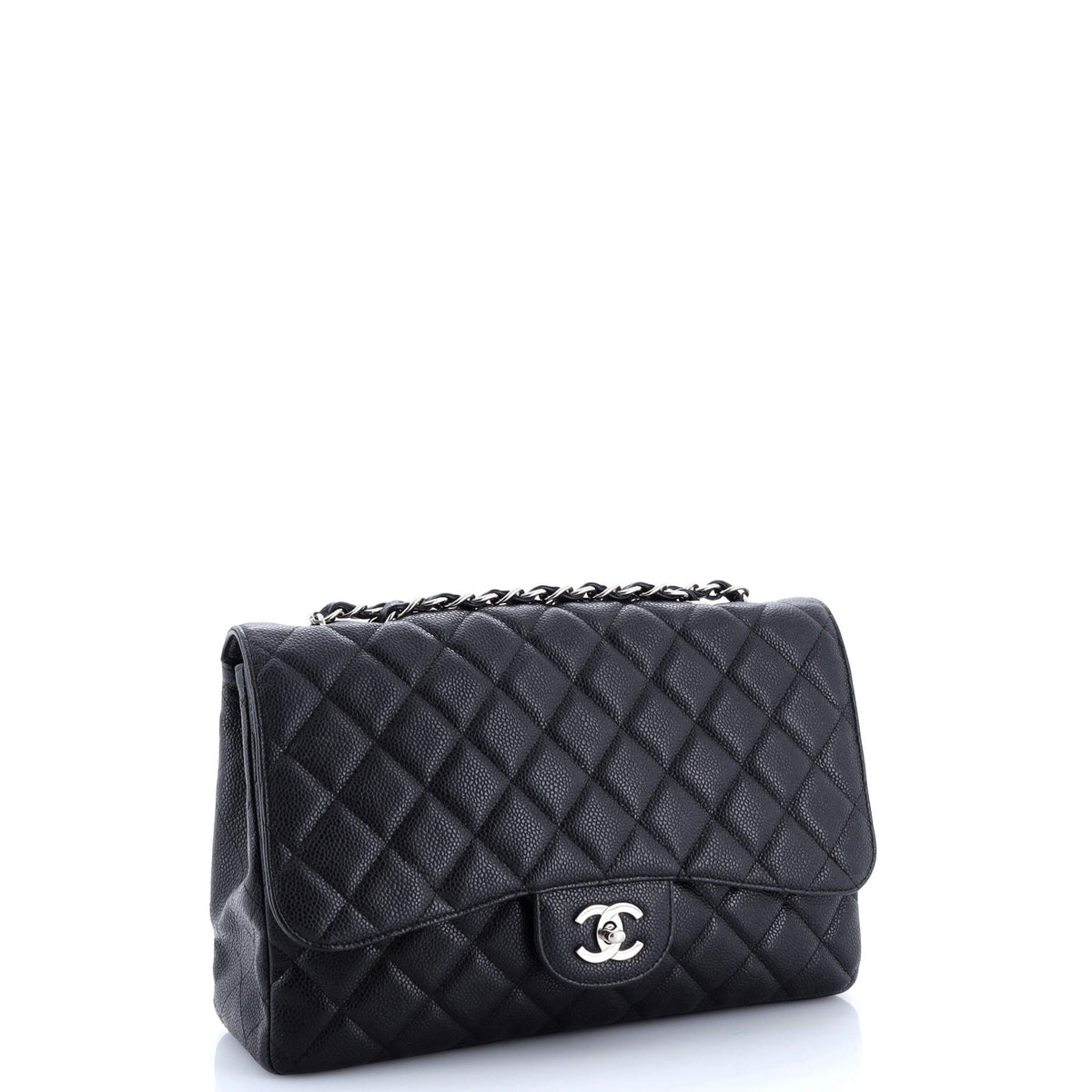 Classic Single Flap Bag Quilted Caviar Jumbo