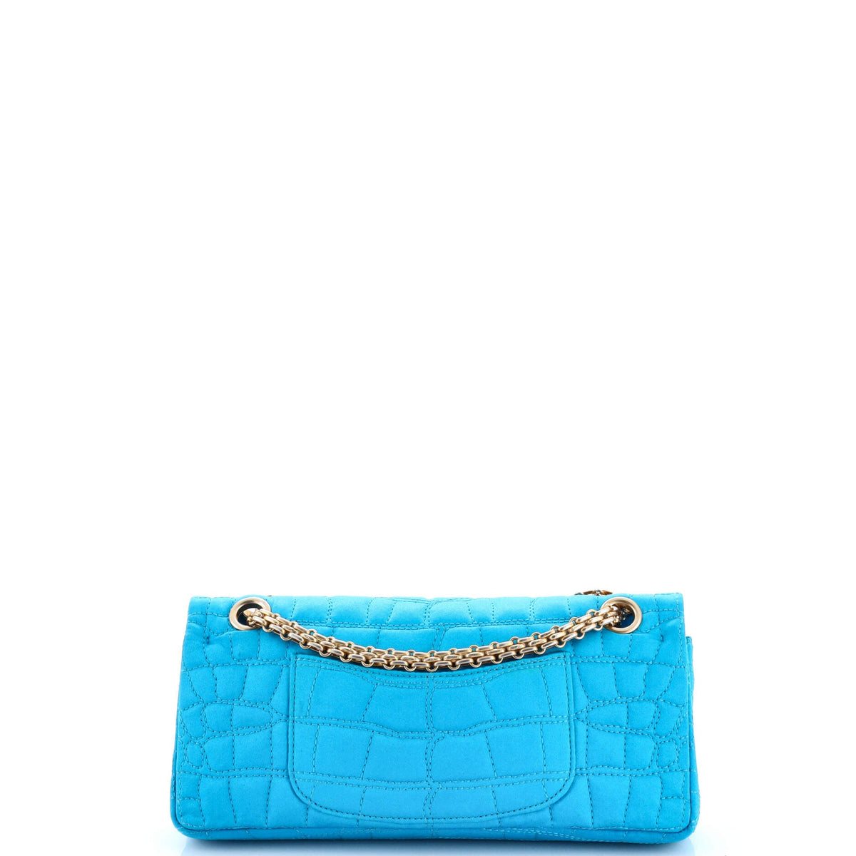 Reissue 2.55 Flap Bag Crocodile Quilted Satin East West