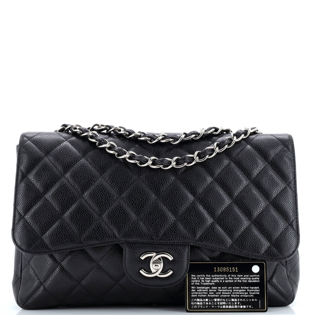 Classic Single Flap Bag Quilted Caviar Jumbo