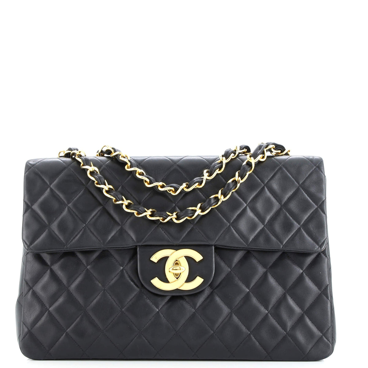 Vintage Classic Single Flap Bag Quilted Lambskin Jumbo