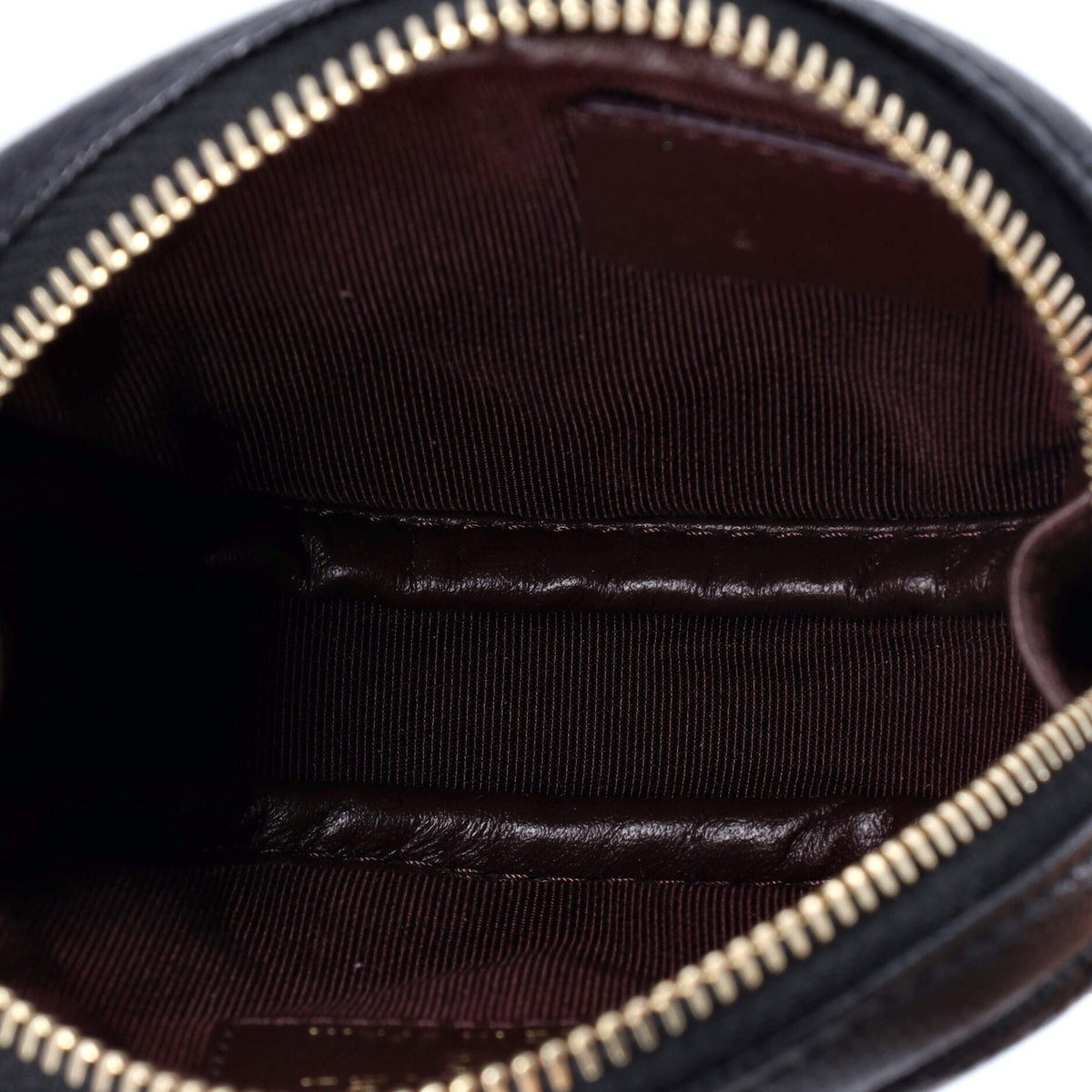 Classic Round Coin Purse Quilted Caviar