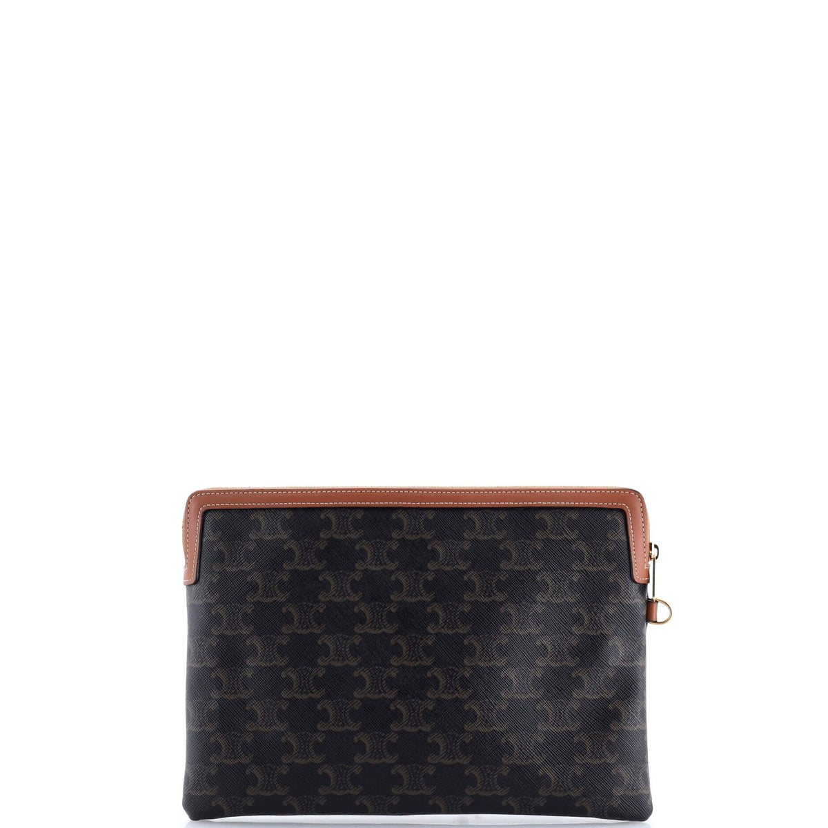 Logo Zip Wristlet Pouch Triomphe Coated Canvas Small