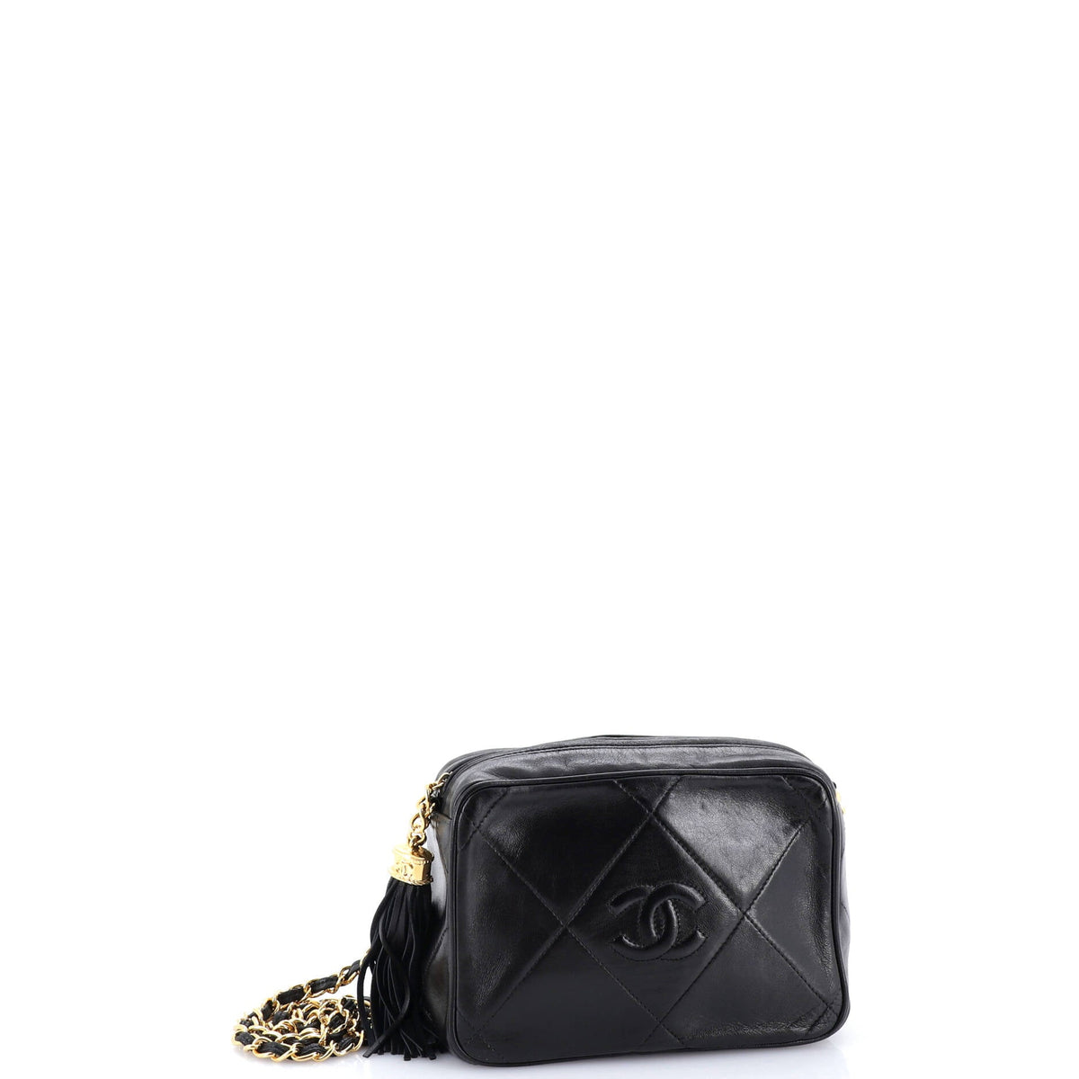 Vintage Diamond CC Camera Bag Quilted Leather Small