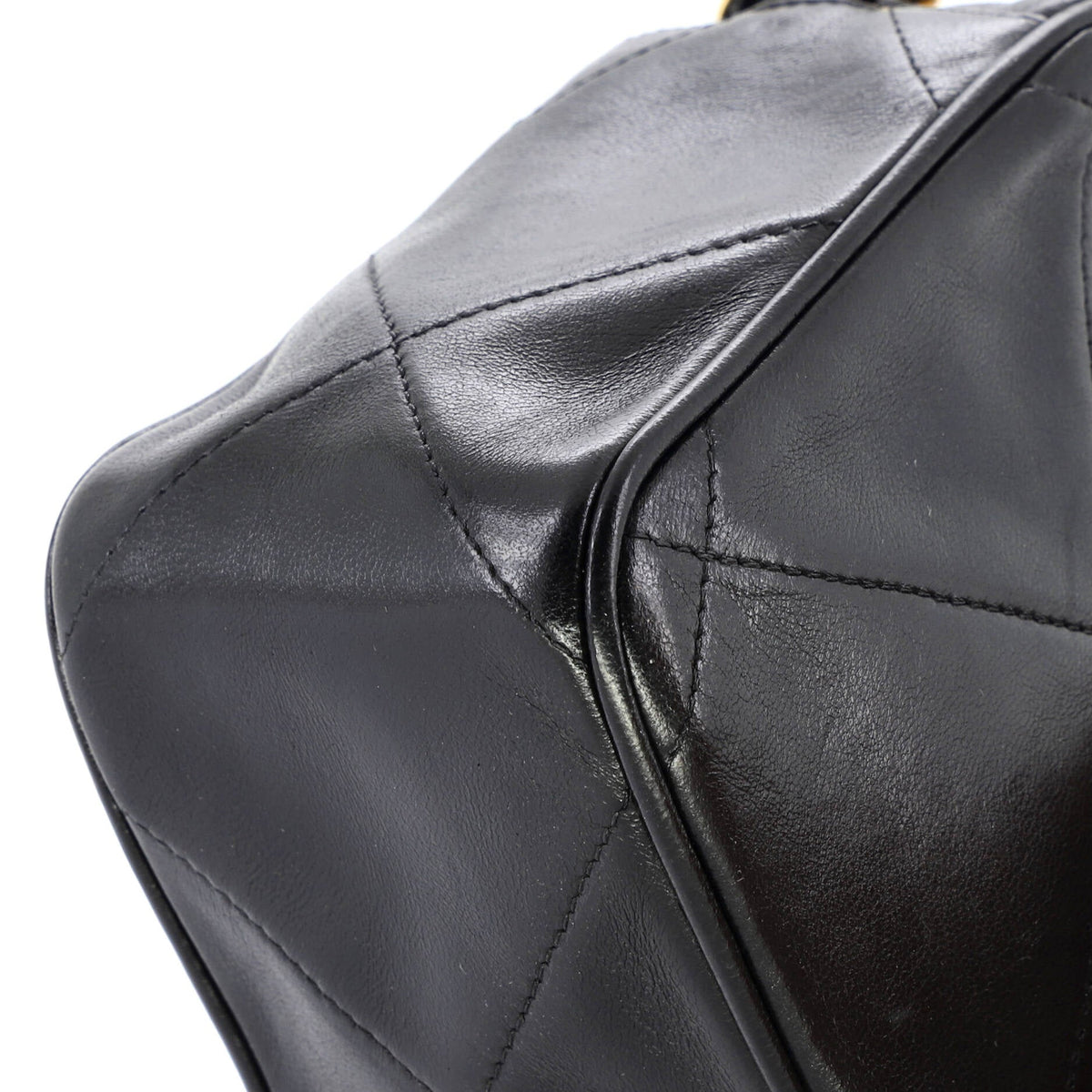 Vintage Diamond CC Camera Bag Quilted Leather Small
