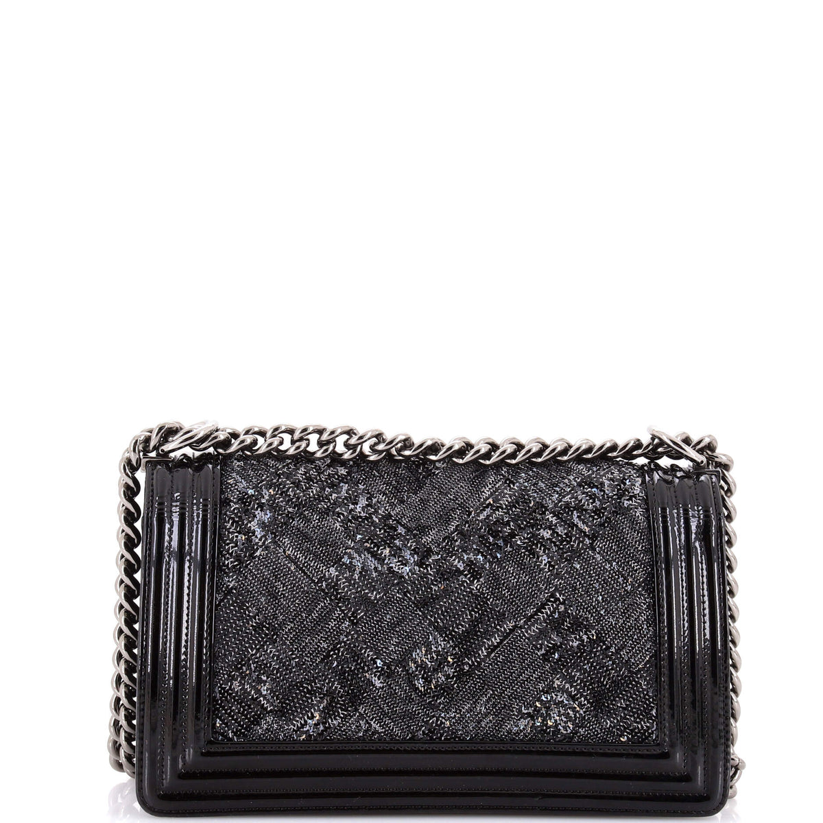 Boy Flap Bag Sequin with Patent Old Medium