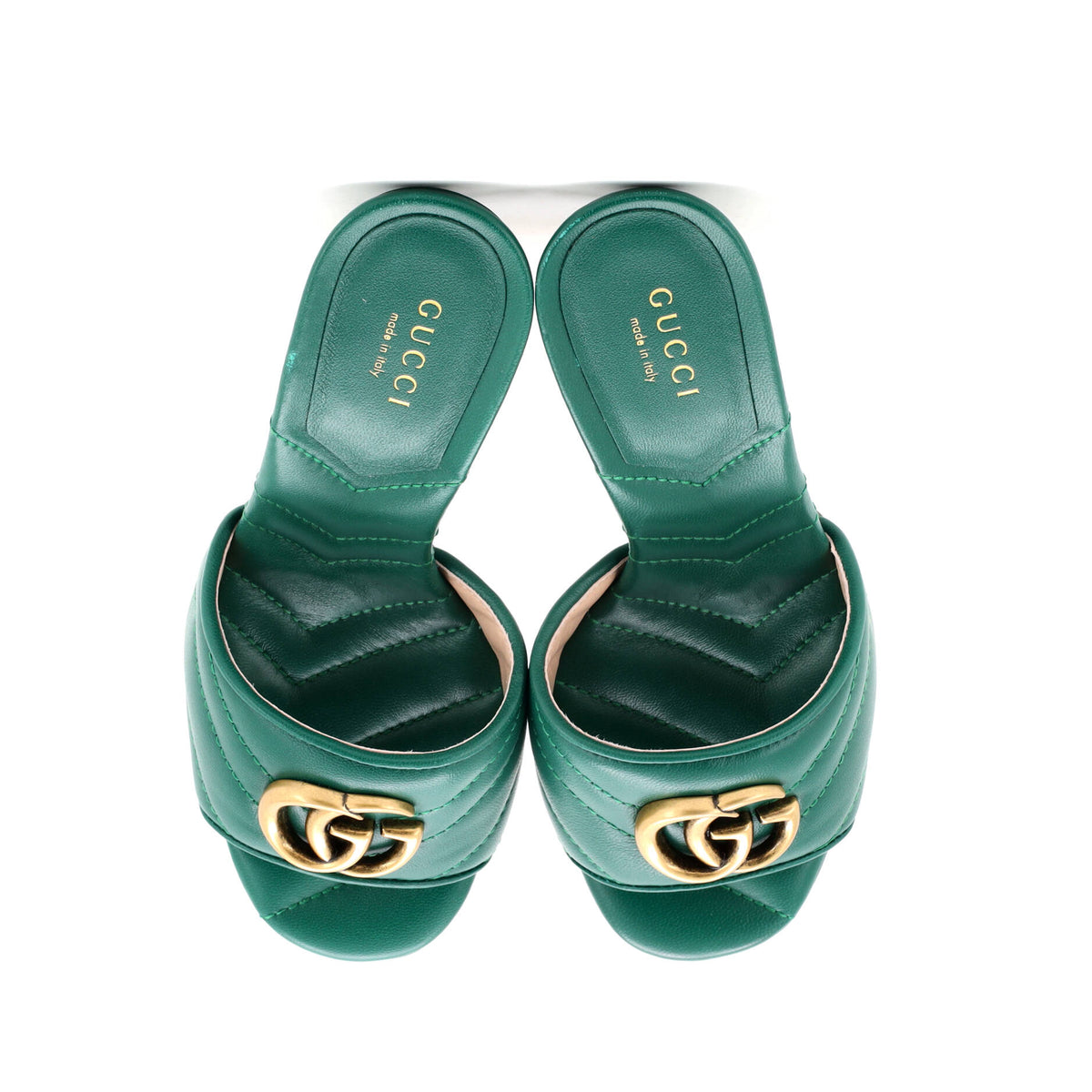 Women's Marmont Slide Heeled Sandals Matelasse Leather