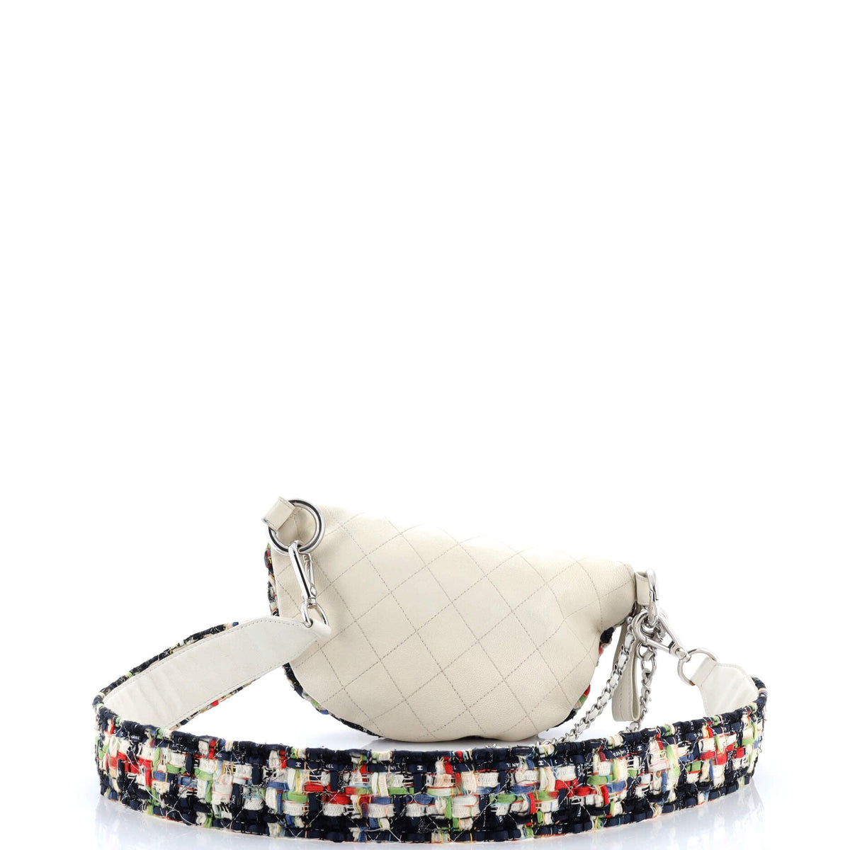 Convertible Waist Bag Tweed with Quilted Leather