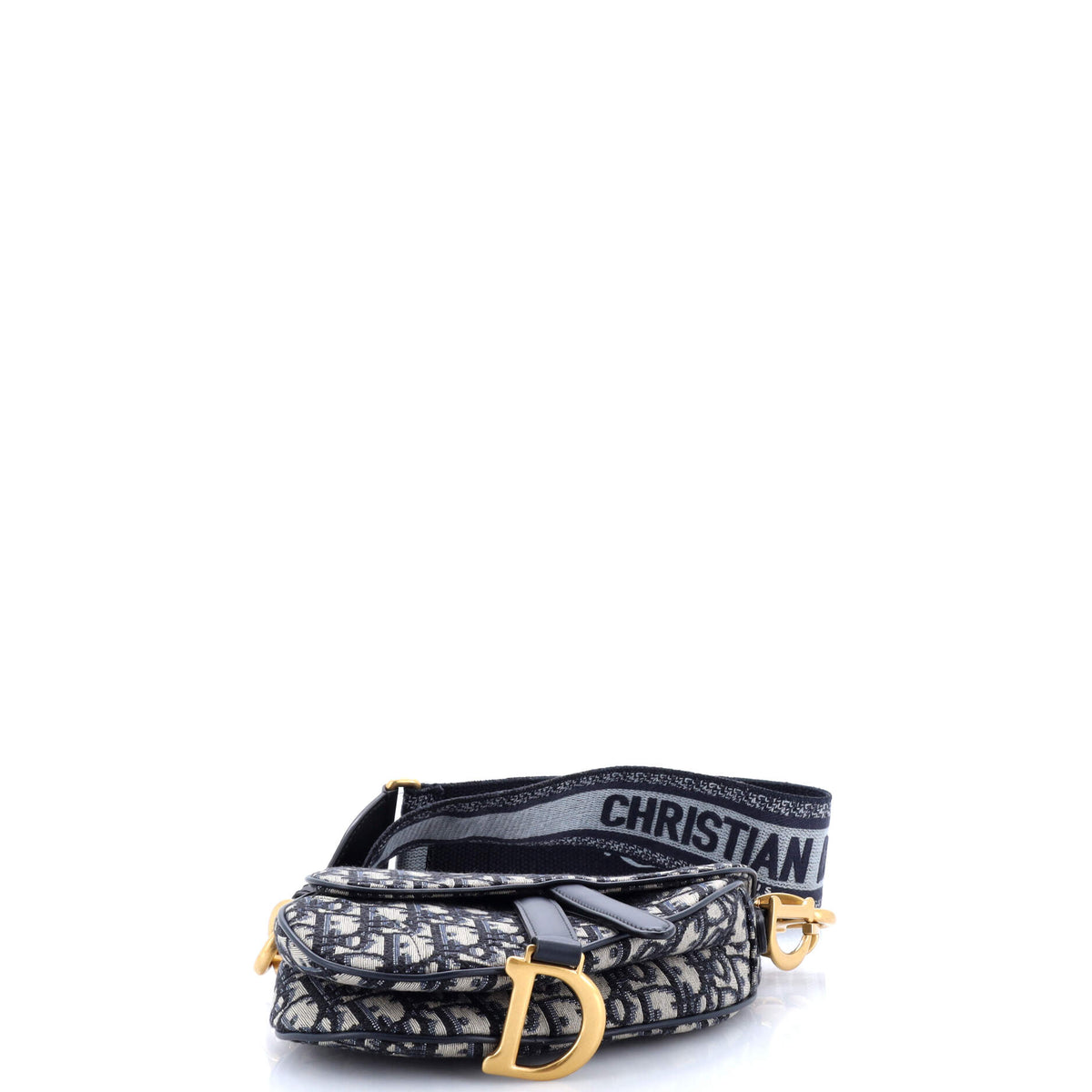Saddle Handbag with Strap Oblique Canvas Mini