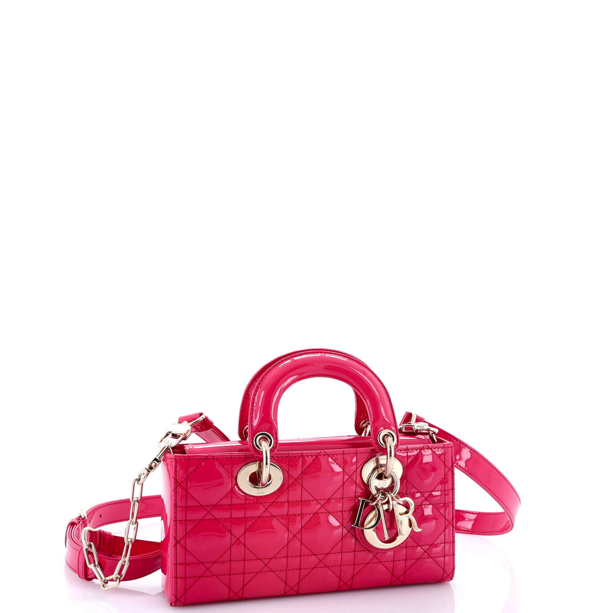Lady D-Joy Bag Cannage Quilt Patent Small