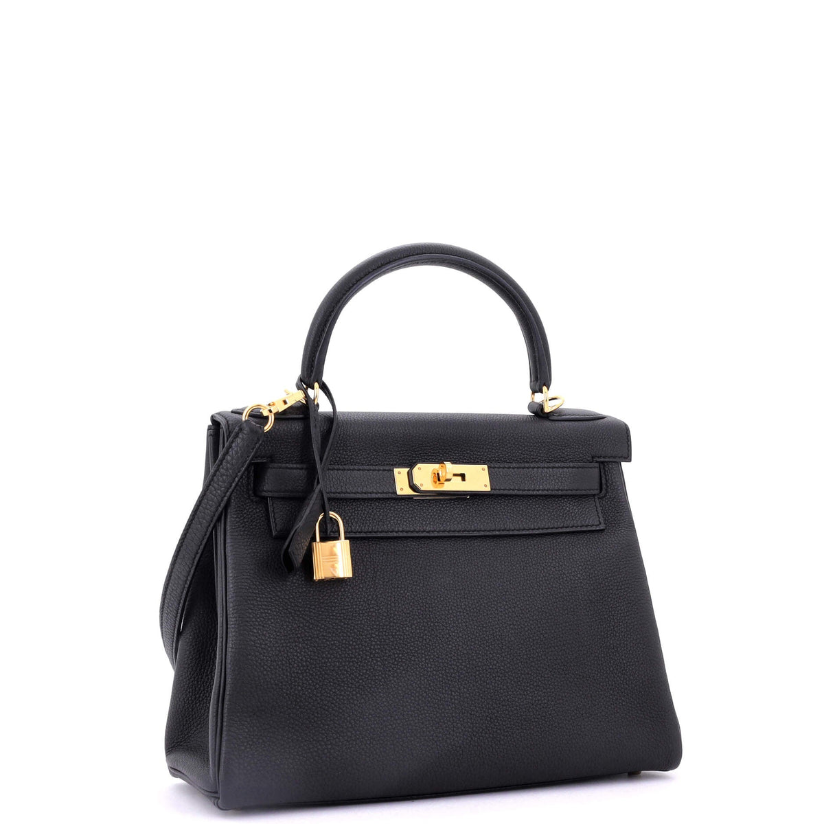 Kelly Handbag Noir Togo with Gold Hardware 28