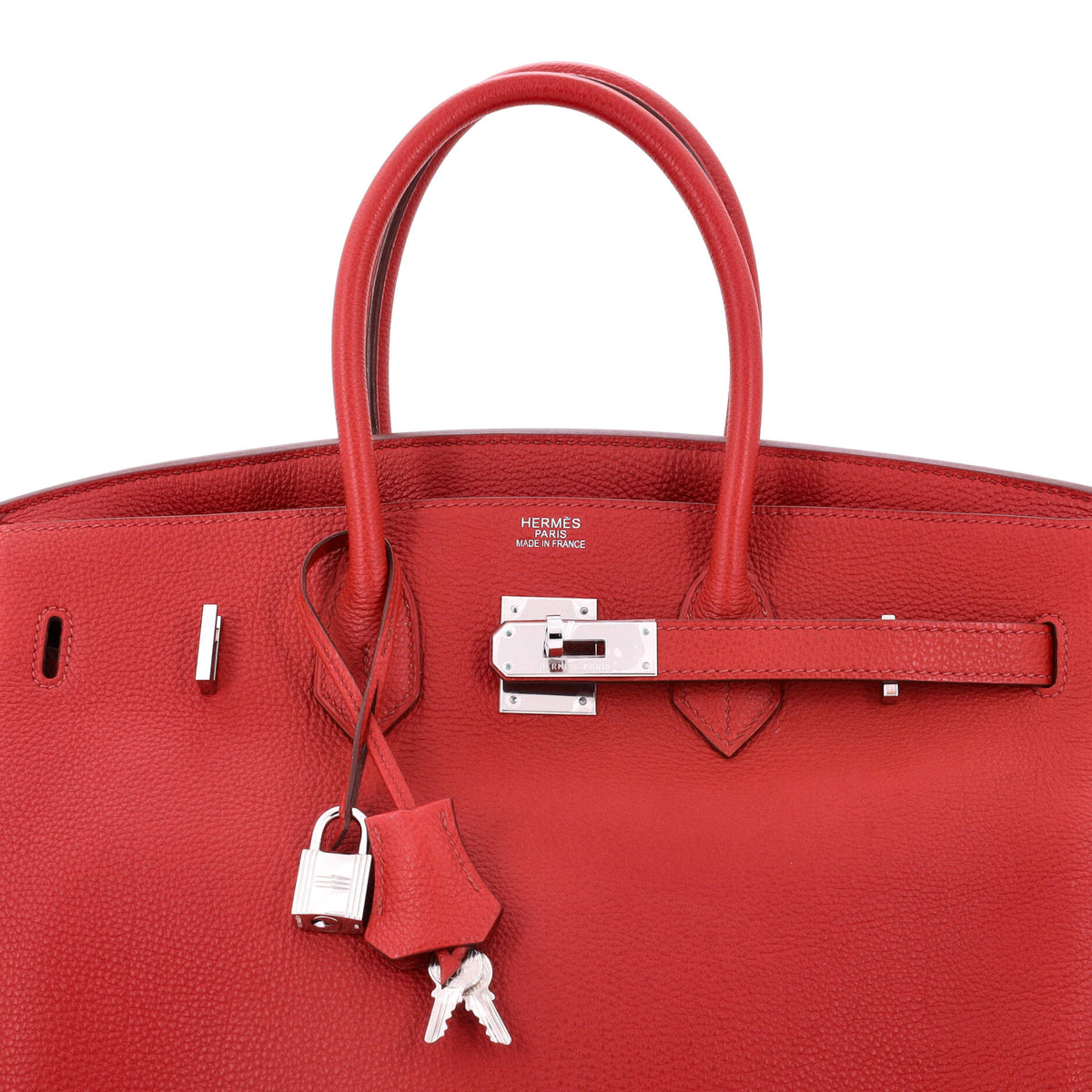 Birkin Handbag Rouge Casaque Togo with Palladium Hardware 35