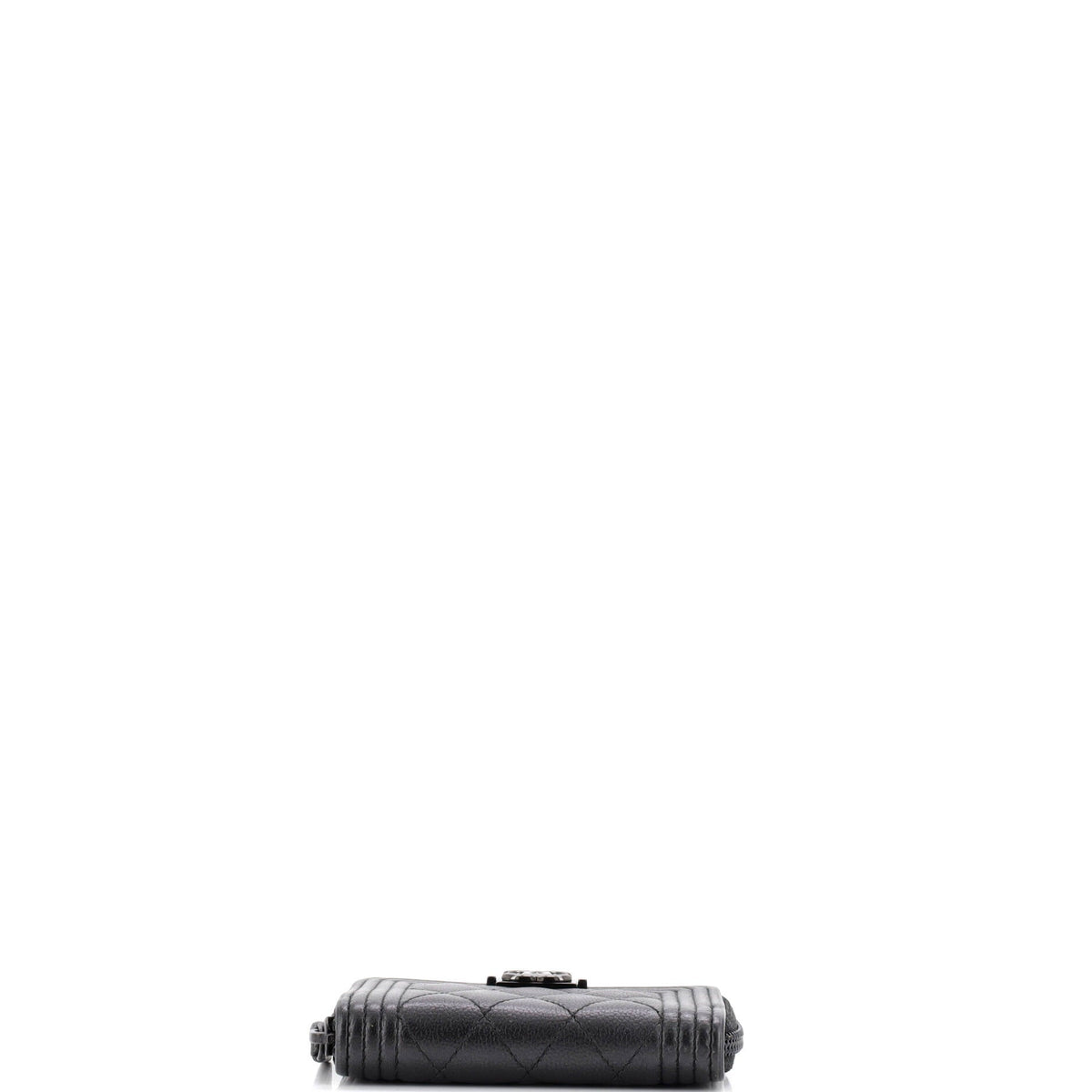 So Black Boy Zip Coin Purse Quilted Caviar Small