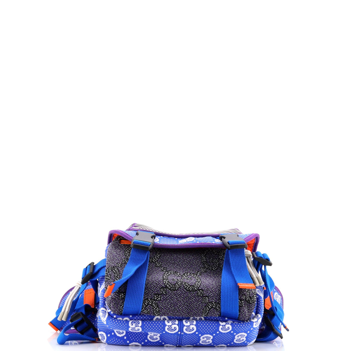 Buckle Flap Chest Strap Backpack GG Fabric with Rubber